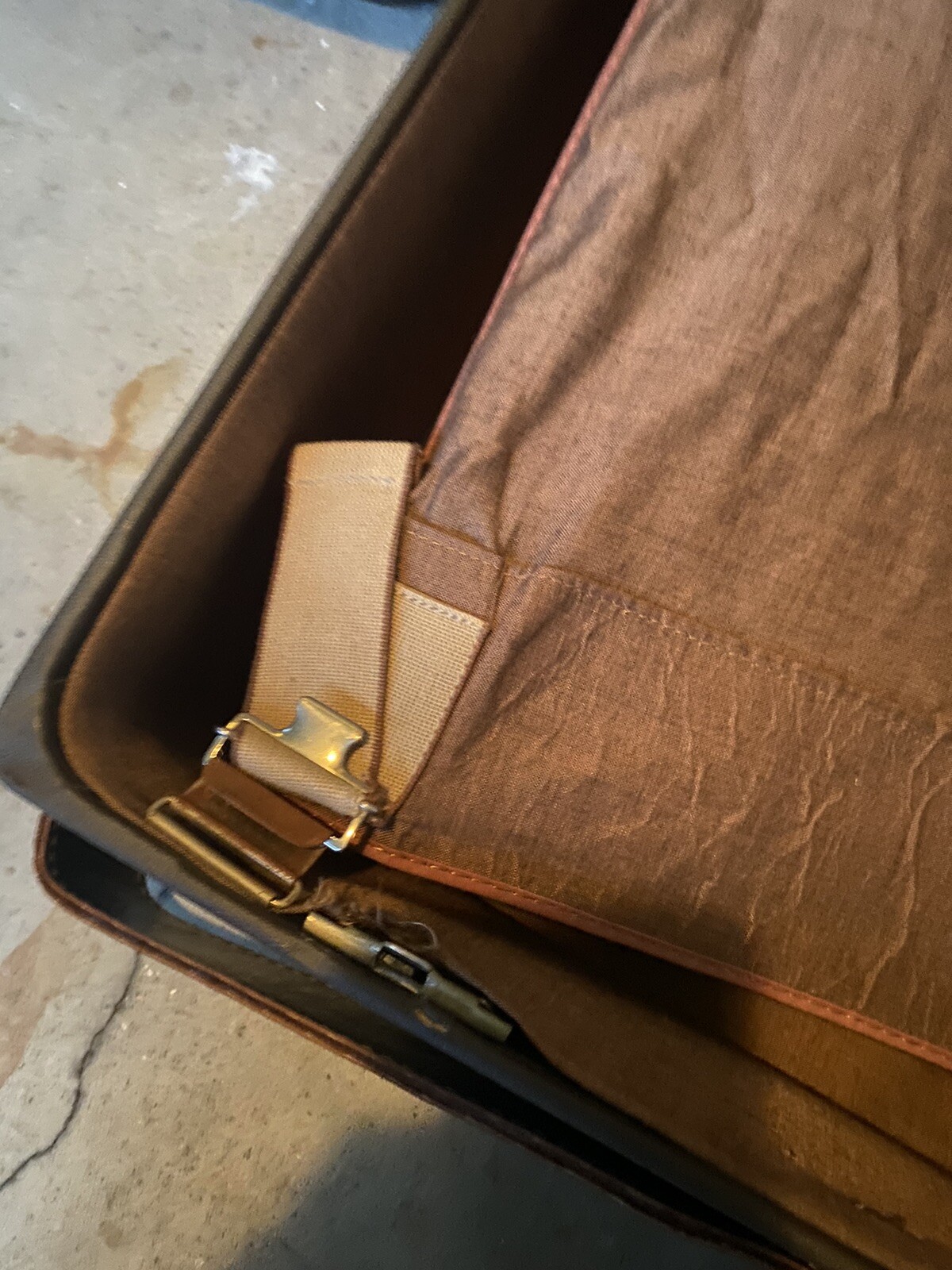 Vtg MCM 1950s Hartmann Leather Luggage Wardrobe Suitcase Matching 2 Piece 1 Key