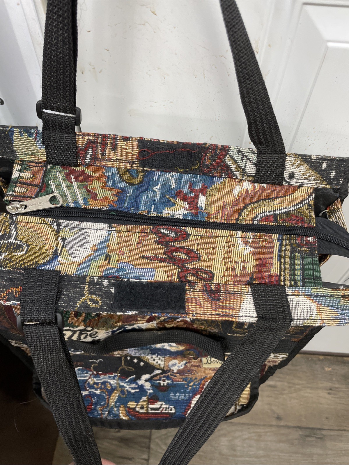 Bovano The Pier Folding Rolling Bag Canvas Tapestry Travel Vintage – READ