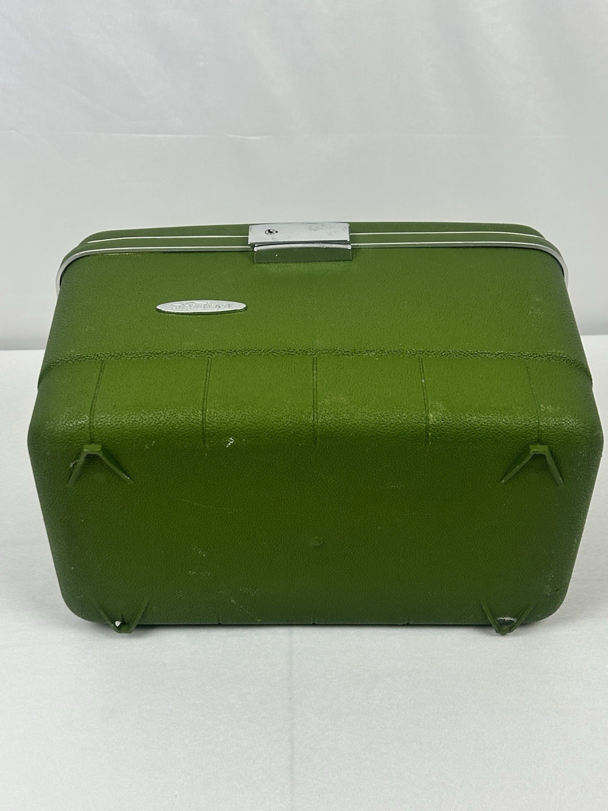 Vintage Sears Forecast Make Up Train Vanity Case Green Hard Case Tray