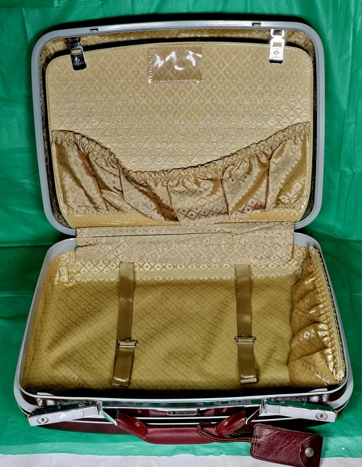 ***Vintage Samsonite Silhouette II Hard Shell Suitcase Brown MCM Luggage -No Key