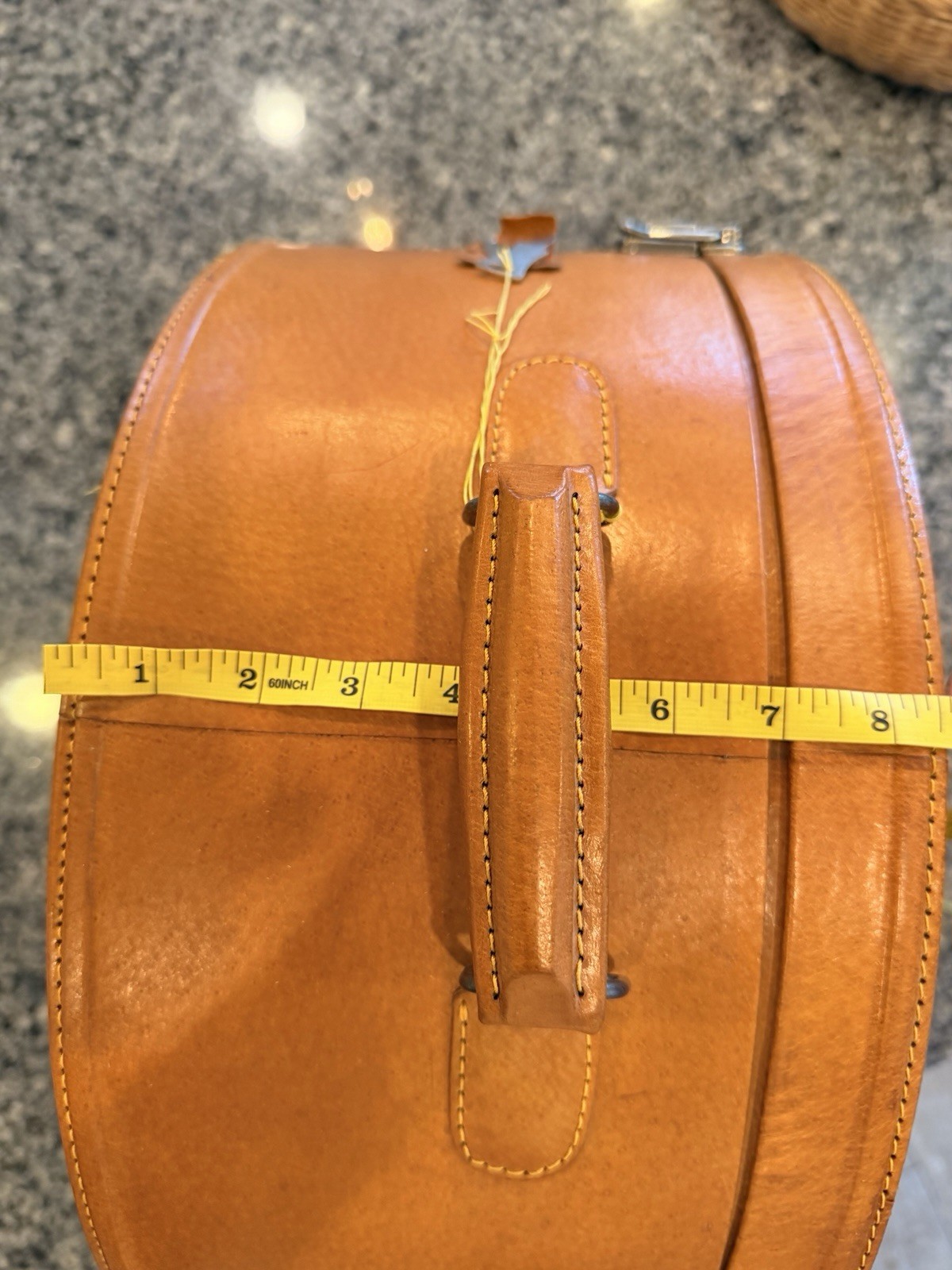 Hold Everything Vintage Brown Leather 3-Piece Locking Hat Box Set w/Keys