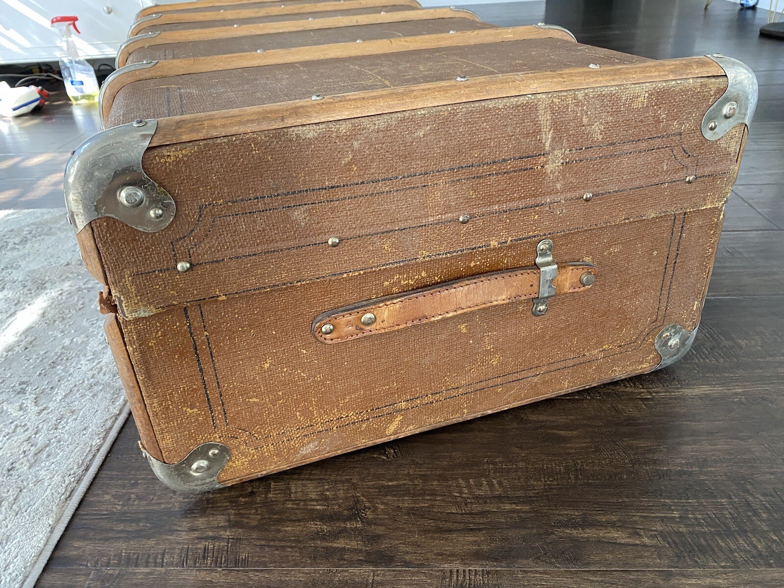 Vintage Wood Braced Steamer Trunk . Approximately 1920-1930 years