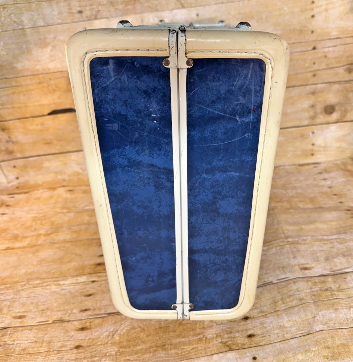 Samsonite Shwayder Bros Inc Blue Marble Vintage Luggage Suitcase Hard Shell 21”