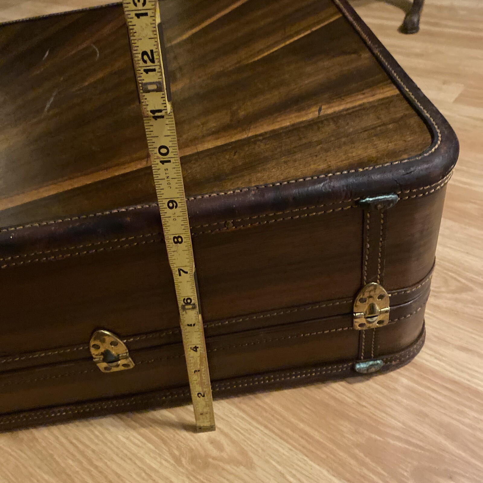 Vtg AMELIA EARHART Mahogany Veneer Wood SUITCASE 1930s Luggage RARE