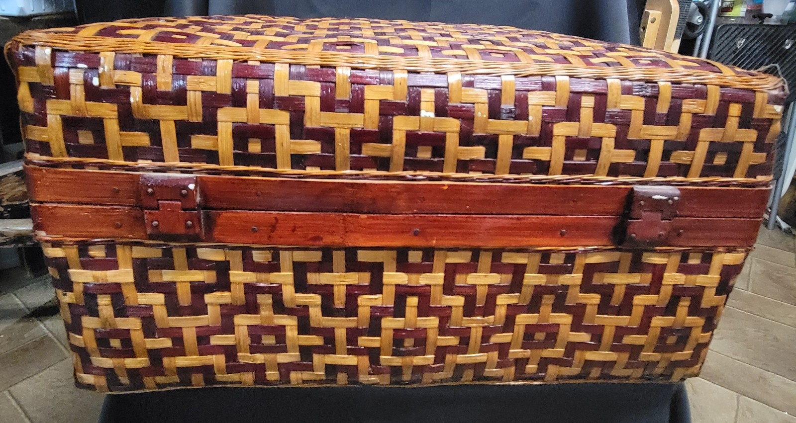 Vintage 1970’s Chinese Wicker Suitcase