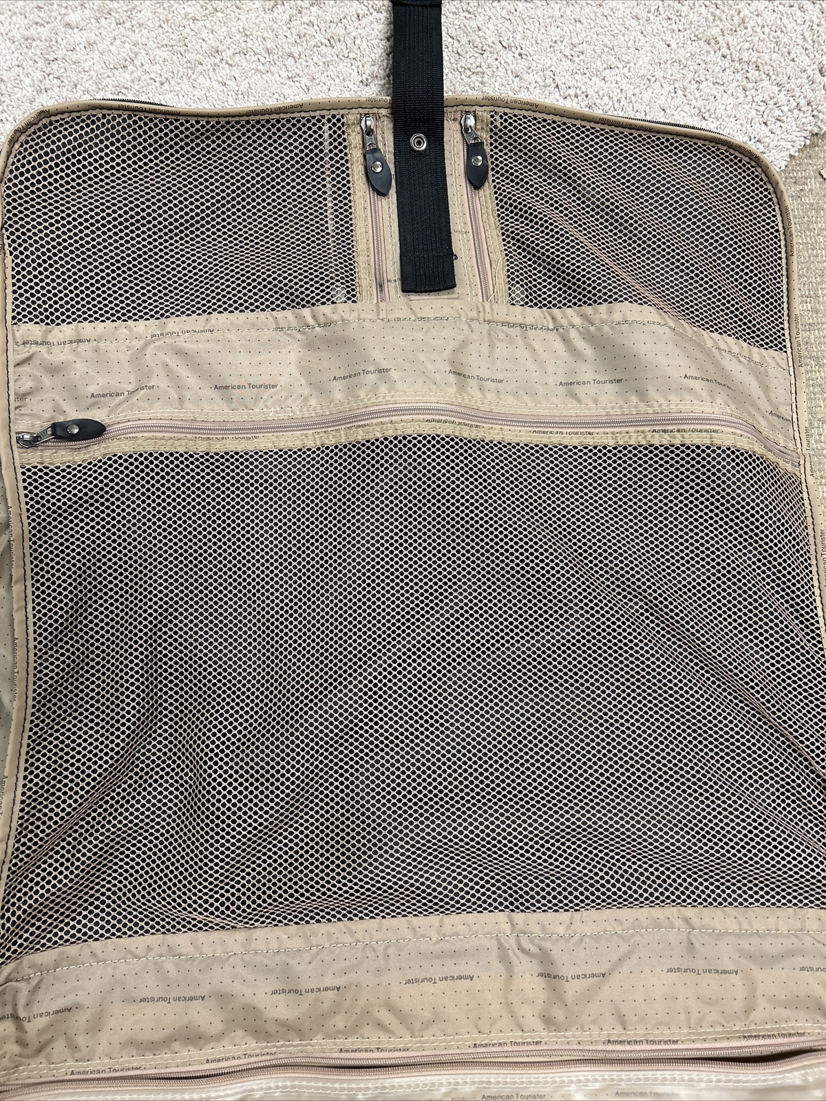 Vintage Retro 1970s American Tourister Black Garment Bag Luggage Suitcase
