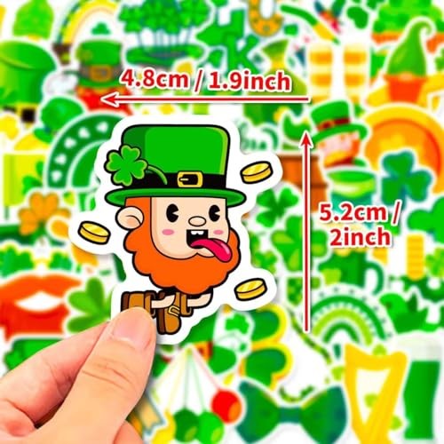 50PCS St. Patrick’s Day Stickers Decorations Waterproof Irish Irish Day-B-50pcs
