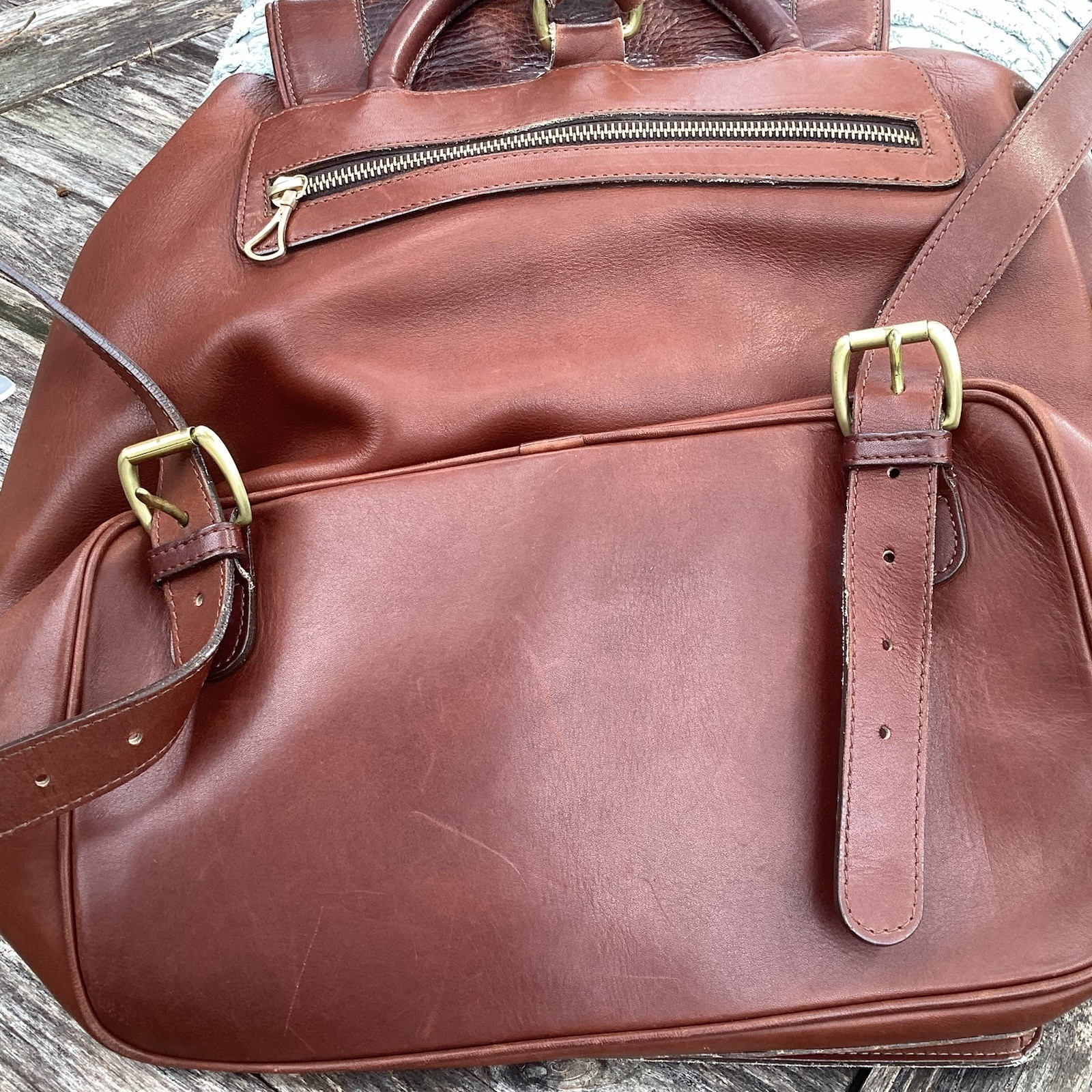 Cole Haan Vintage 90’s Brown Leather Backpack With Dust Bag