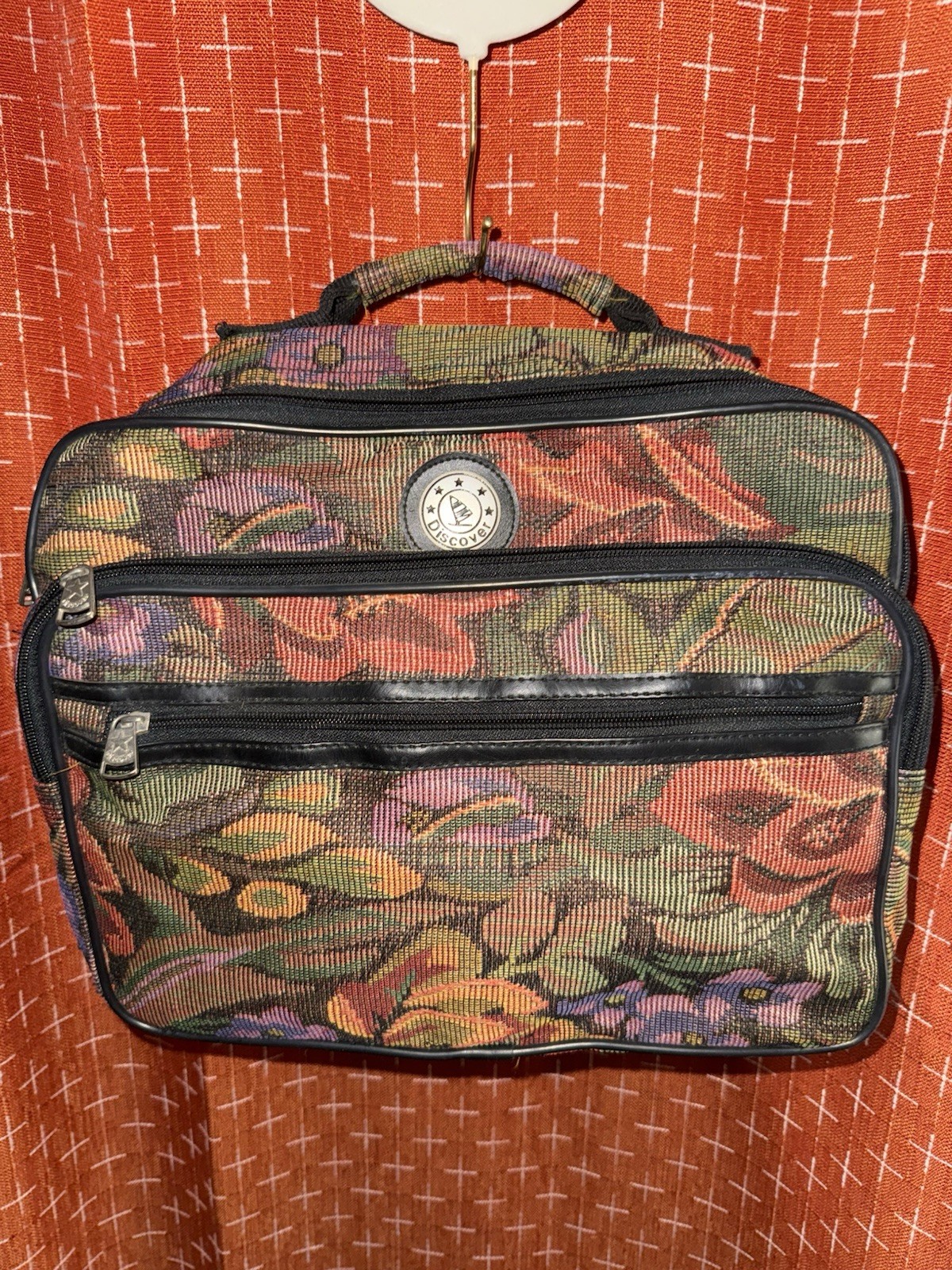 vintage Jaguar Floral Tapestry Bag, Carry On Bag, Travel Gear, All Zippers Work