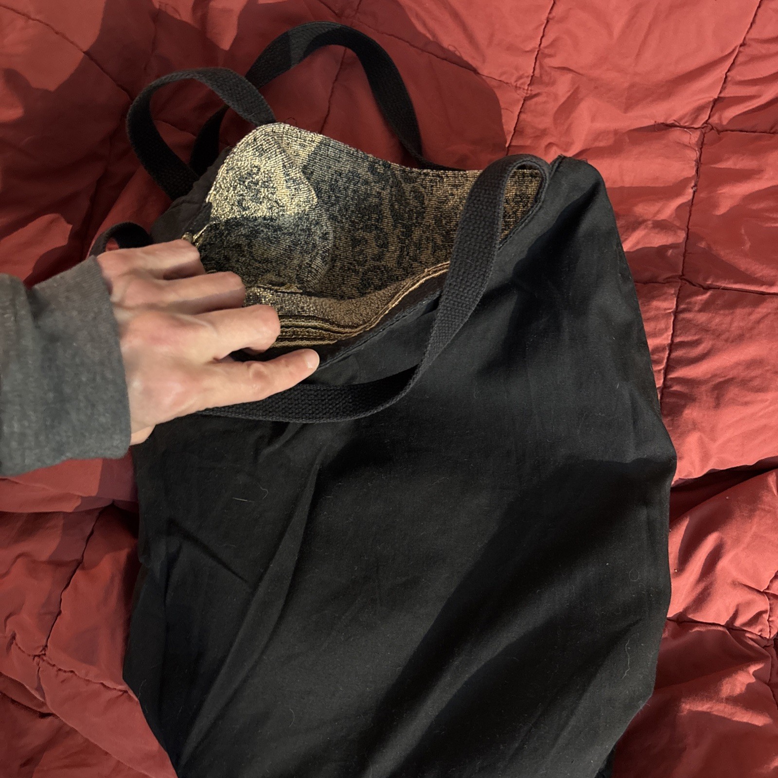 Raven Tapestry Style tote bag, Vintage Style, Lined With Black Cotton