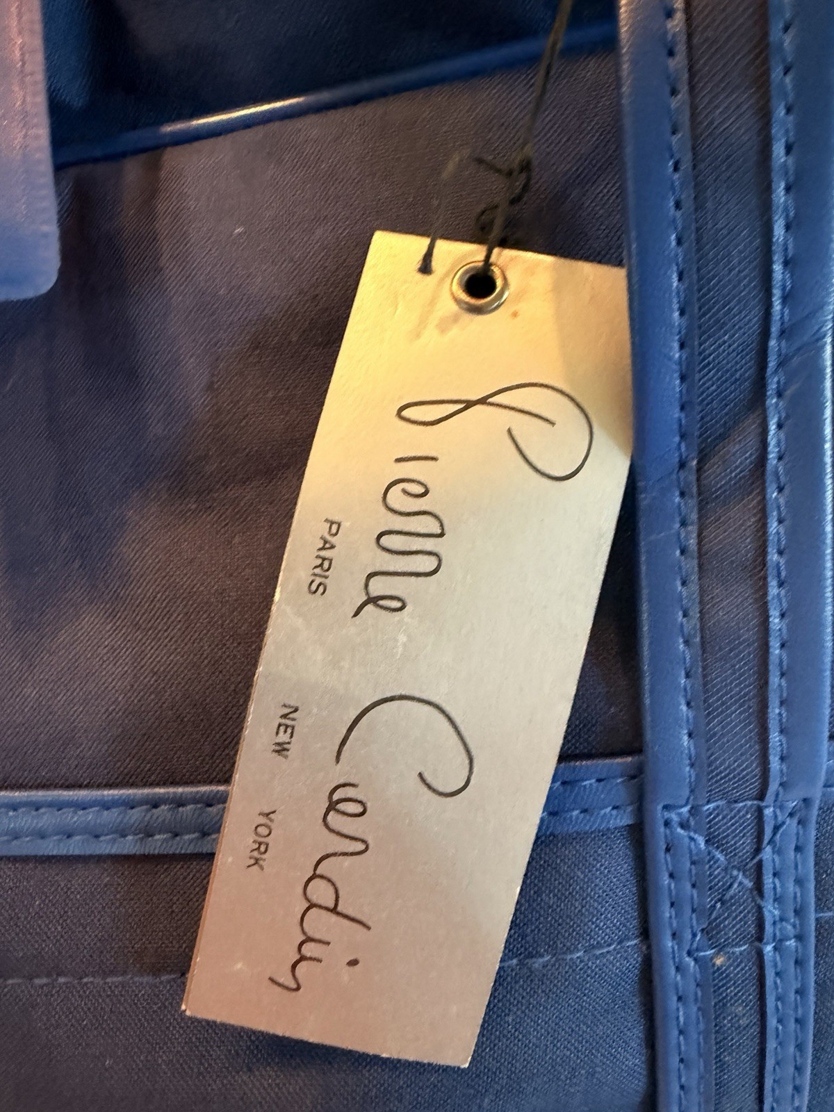 Vintage 1970s RARE NWT Pierre Cardin Extra Large Blue Nylon Luggage Suitcase Bag
