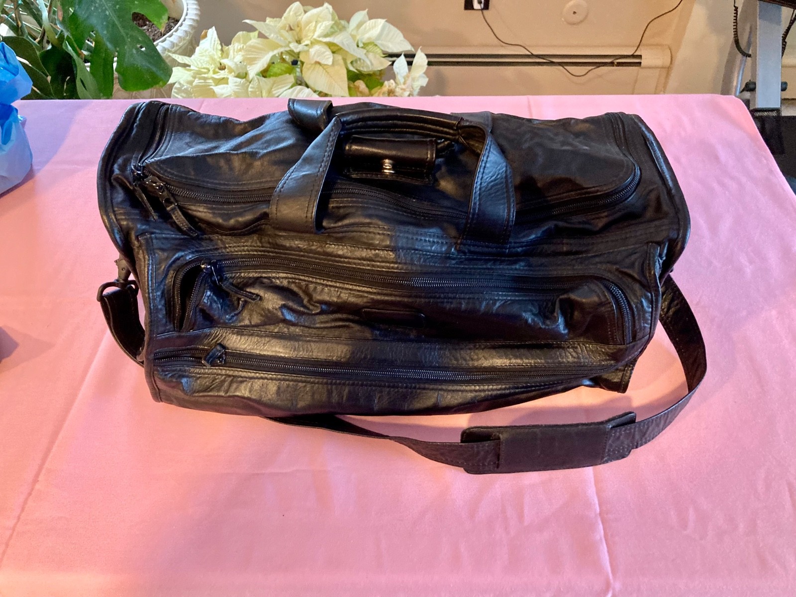 Vintage TUMI Leather Alpha Square Duffel Bag 20X9X11 Black new with tags