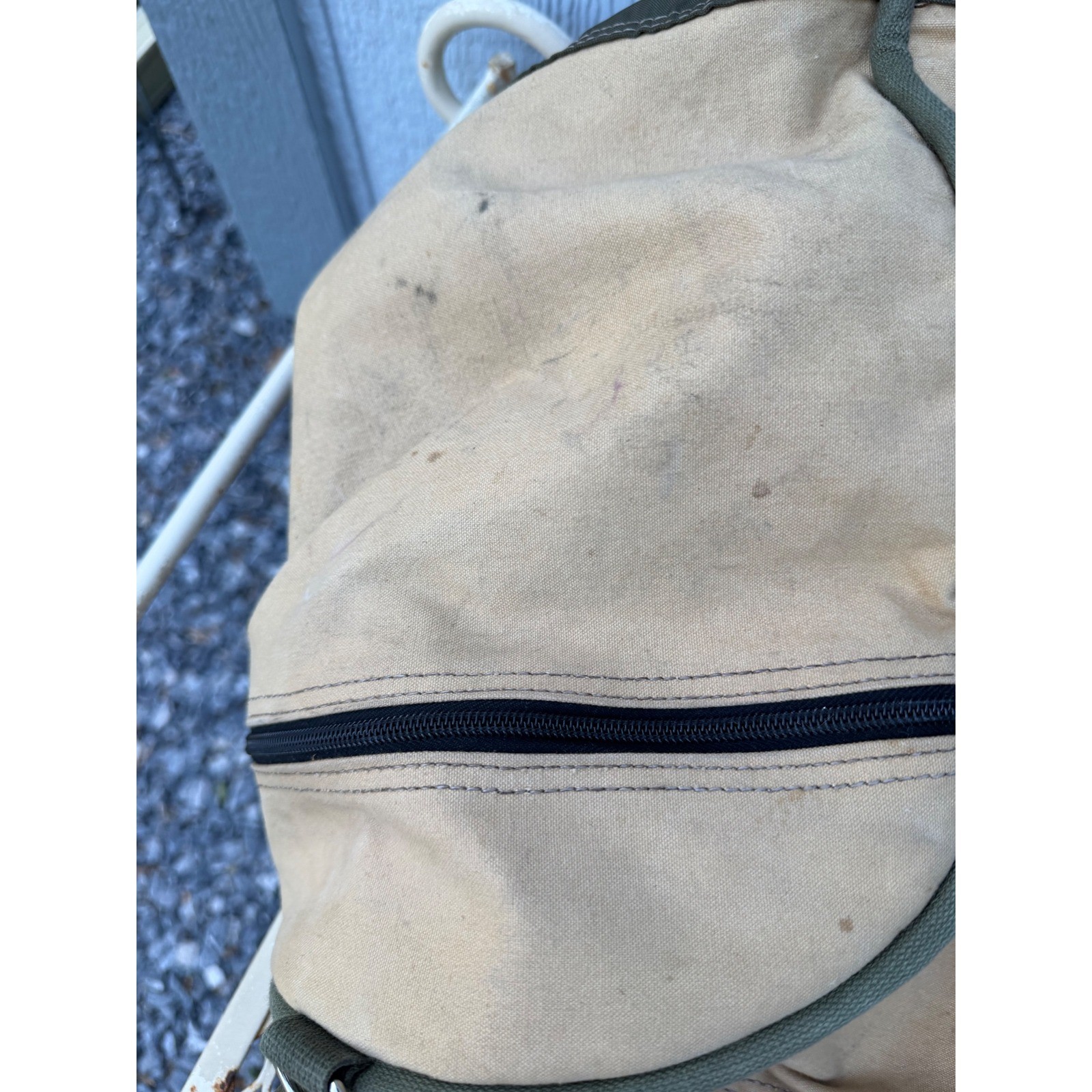 VTG LARGE GOKEY Battenkill No.9 Weekend Duffle Bag Luggage Cavas Leather RARE