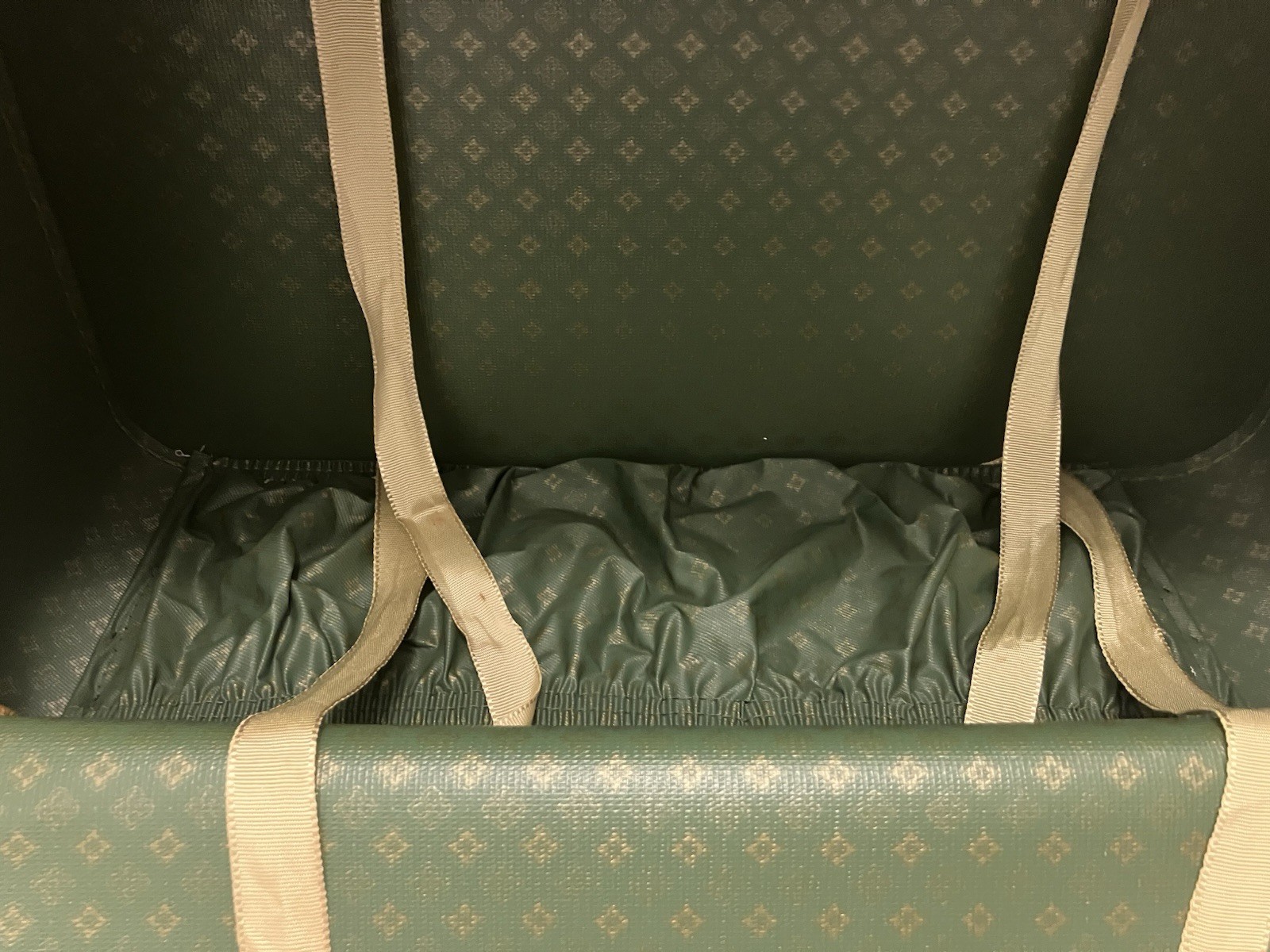 Grasshopper Green Plaid Suitcase Luggage Mid Century Modern Mod Vintage 1960s
