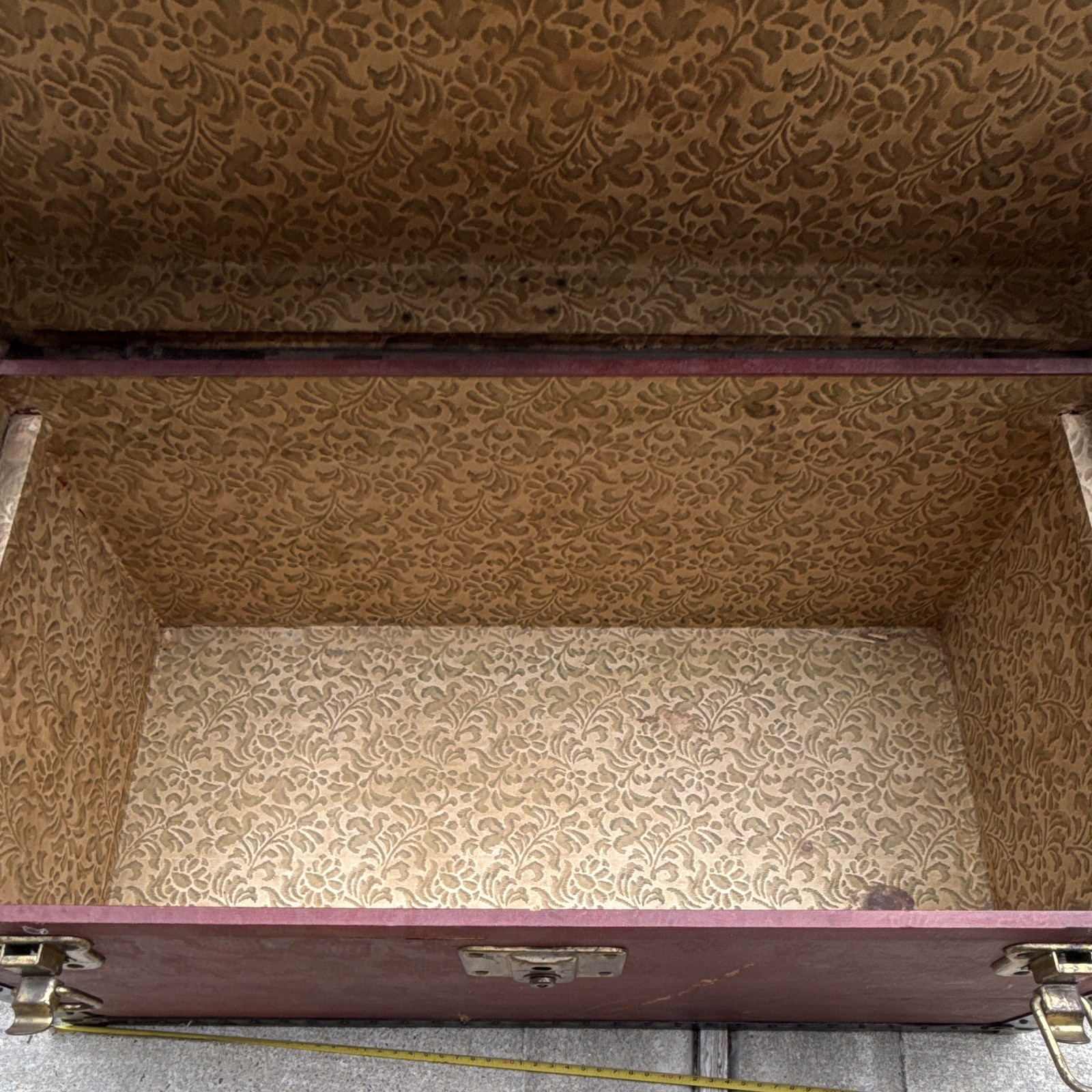 Vintage Steamer Trunk Hard Case Brown/Black Lockable Lined