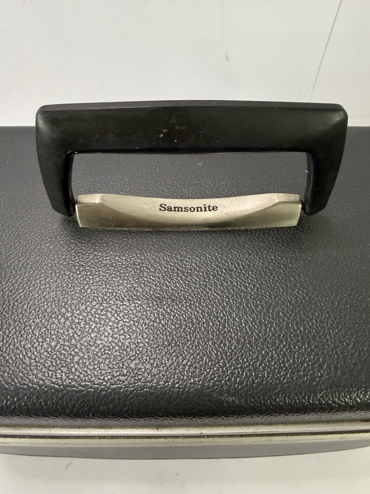 Vtg Samsonite Silhouette Train Case 1960 Black Makeup Cosmetic Luggage Mirror