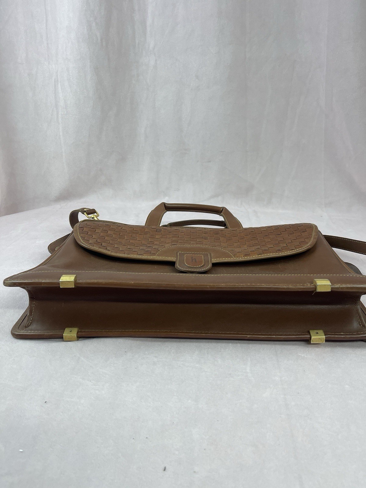 VTG Hartmann Luggage Leather Weaved Front Attaché Case