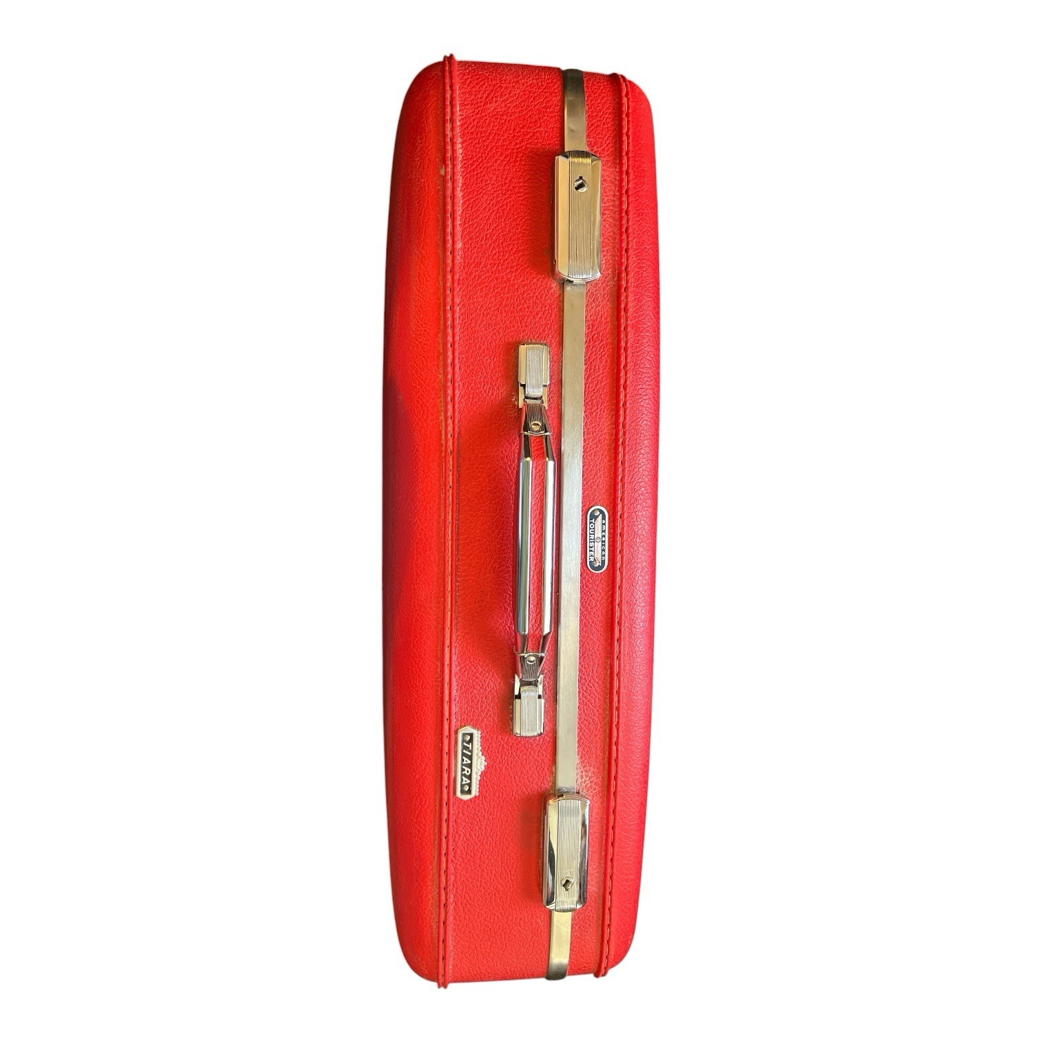 Vintage AMERICAN TOURISTER “TIARA” RED HARD-SHELL SUITCASE 24″ X 17″ X 8″ 1960s