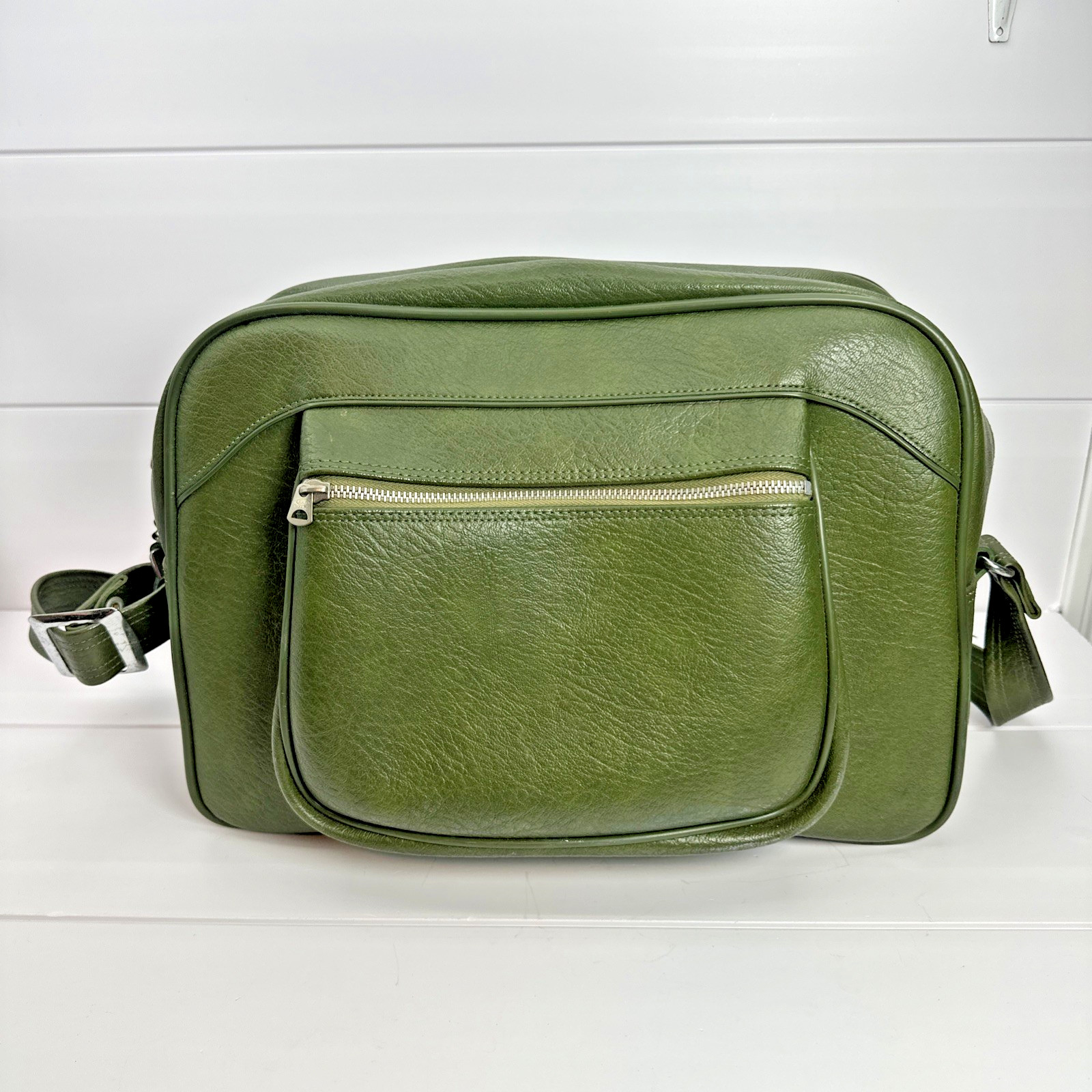 Vintage American Luggage ESCORT Carry-On Travel Bag Green Shoulder Tote Bag