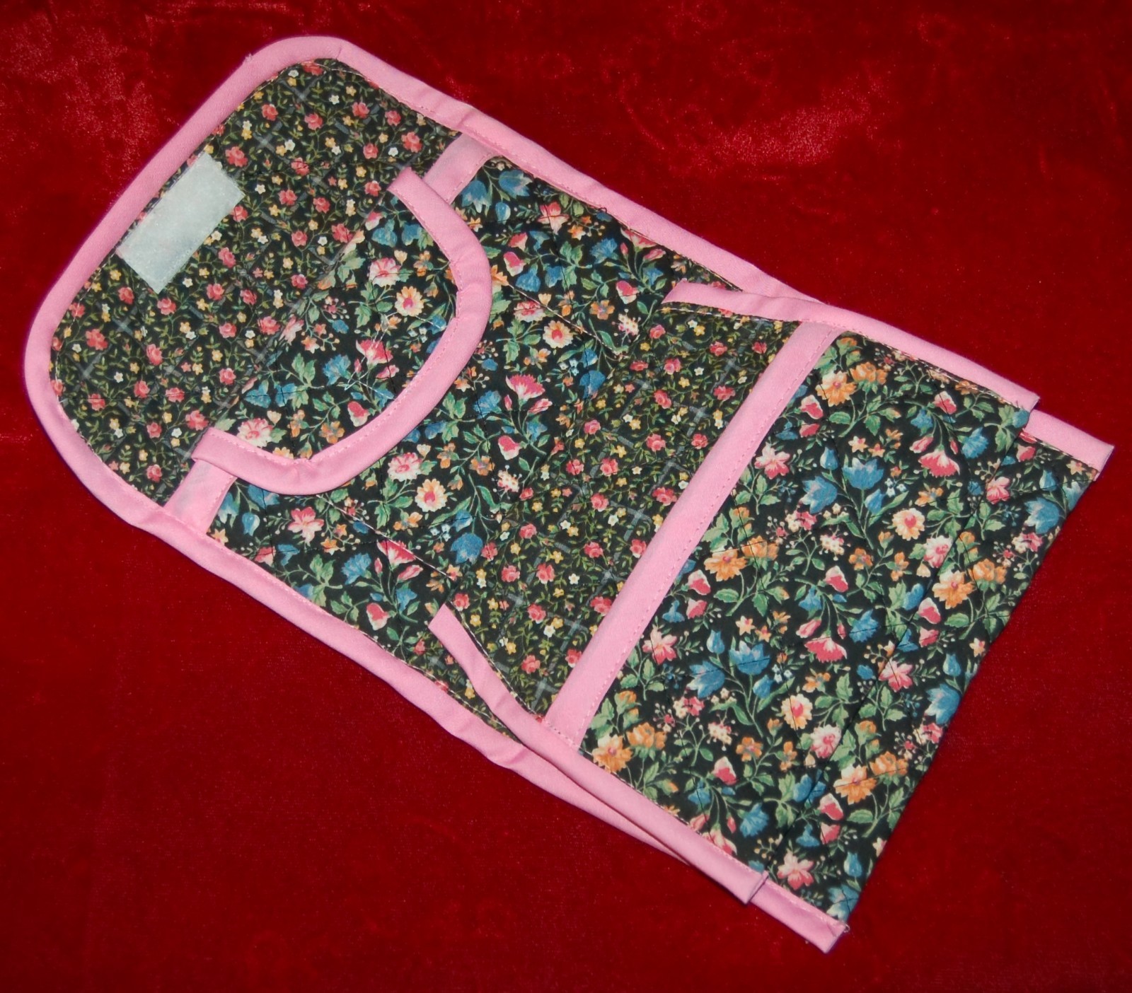 VINTAGE Folding Valet Cosmetics Travel Bag 100% Cotton Handcrafted in California