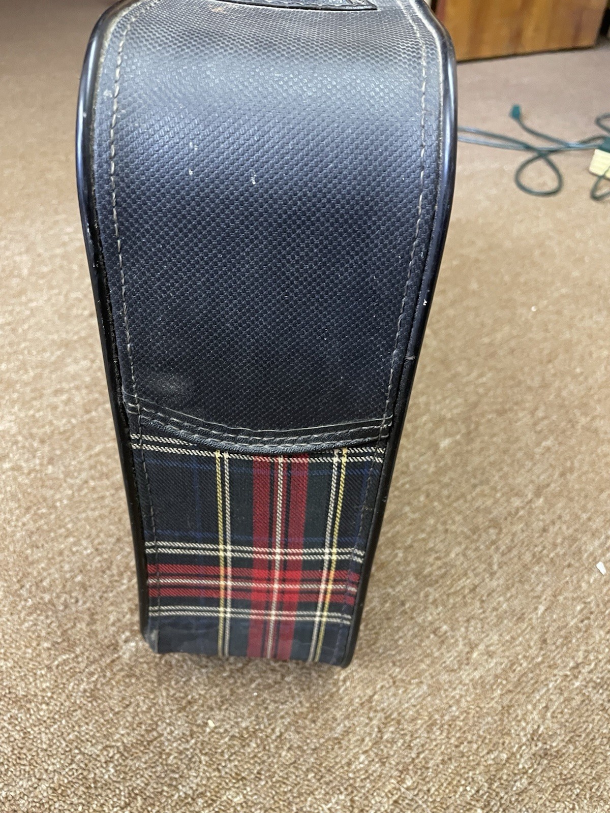 Vintage Leeds Air Cruiser Plaid Suitcase Red Black White Plaid