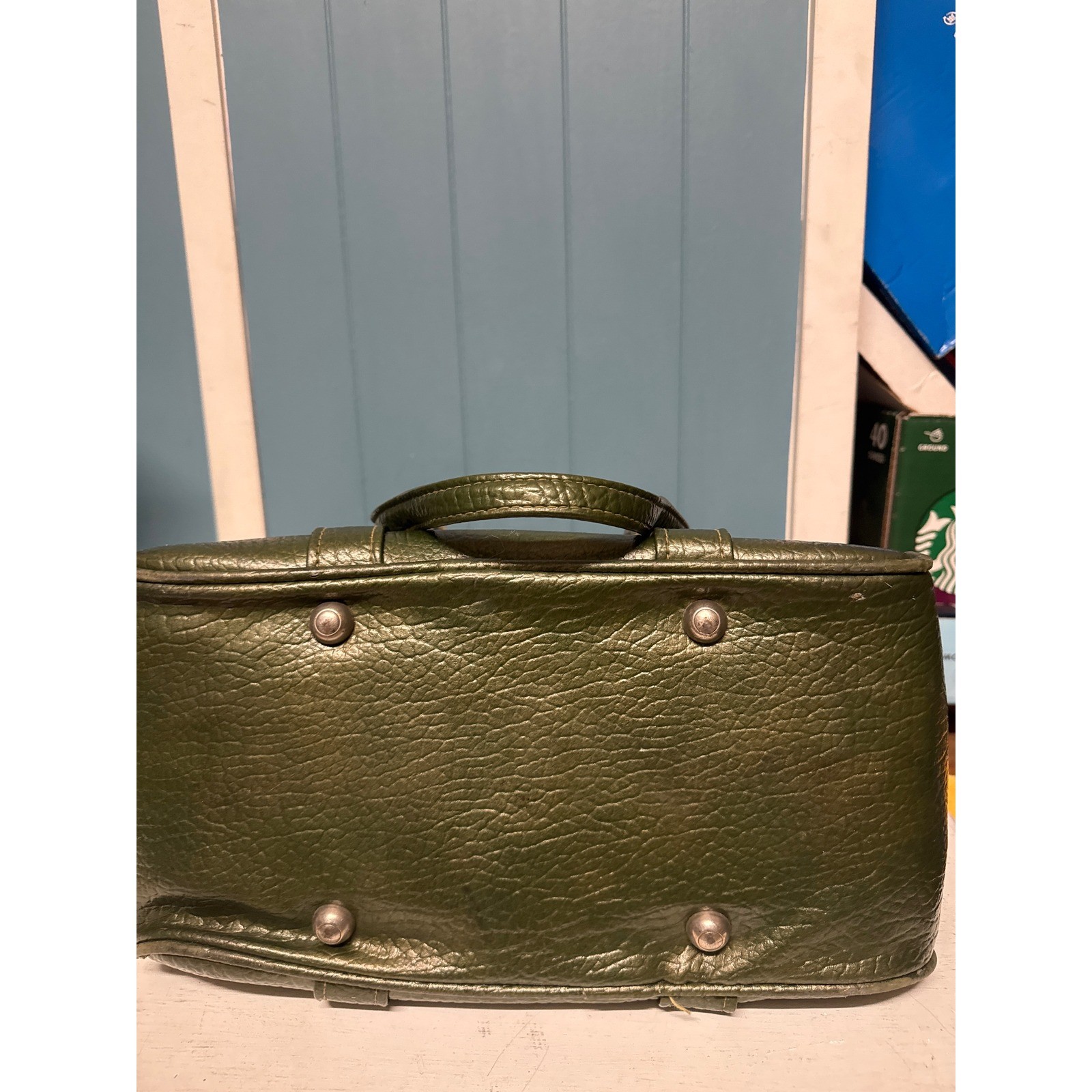 Vintage Samsonite Silhouette Olive Green Pebbled Carry On Travel Bag Case
