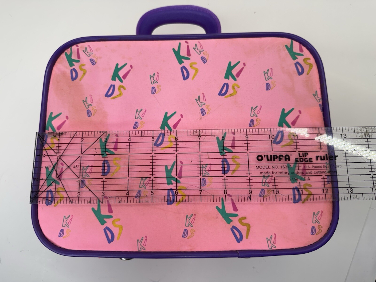 Vintage 90s Mini Suitcase Box Unbranded Pink Bright Colors Geometric Y2K