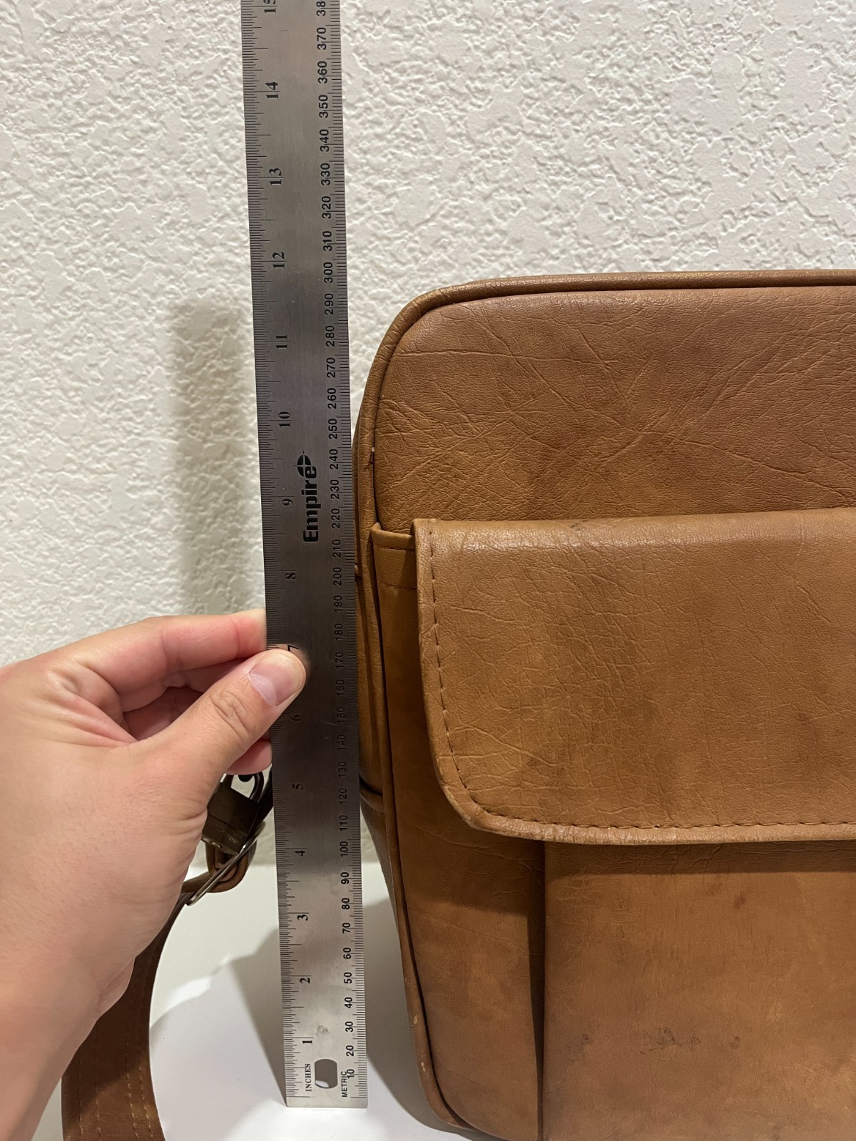 Vintage Samsonite Profile Brown Faux Leather Shoulder Carry On Bag
