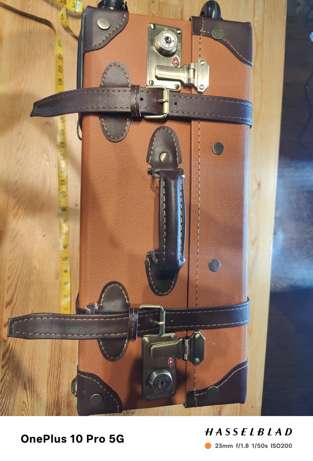 Brand Moierg TrolleyLuggage Vintage Suitcase X small Caramel &Brown