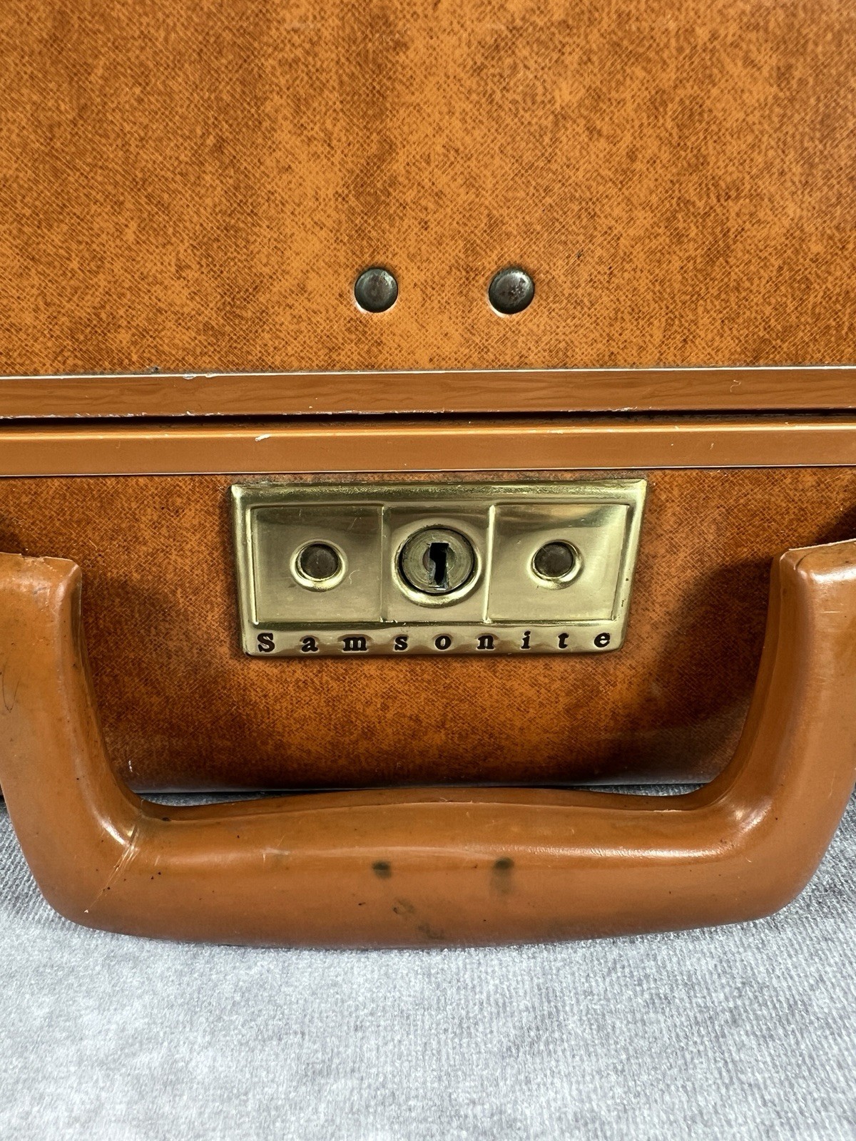 Vintage Samsonite Streamlite Shwayder Bros Saddle Tan Suitcase Luggage No Key