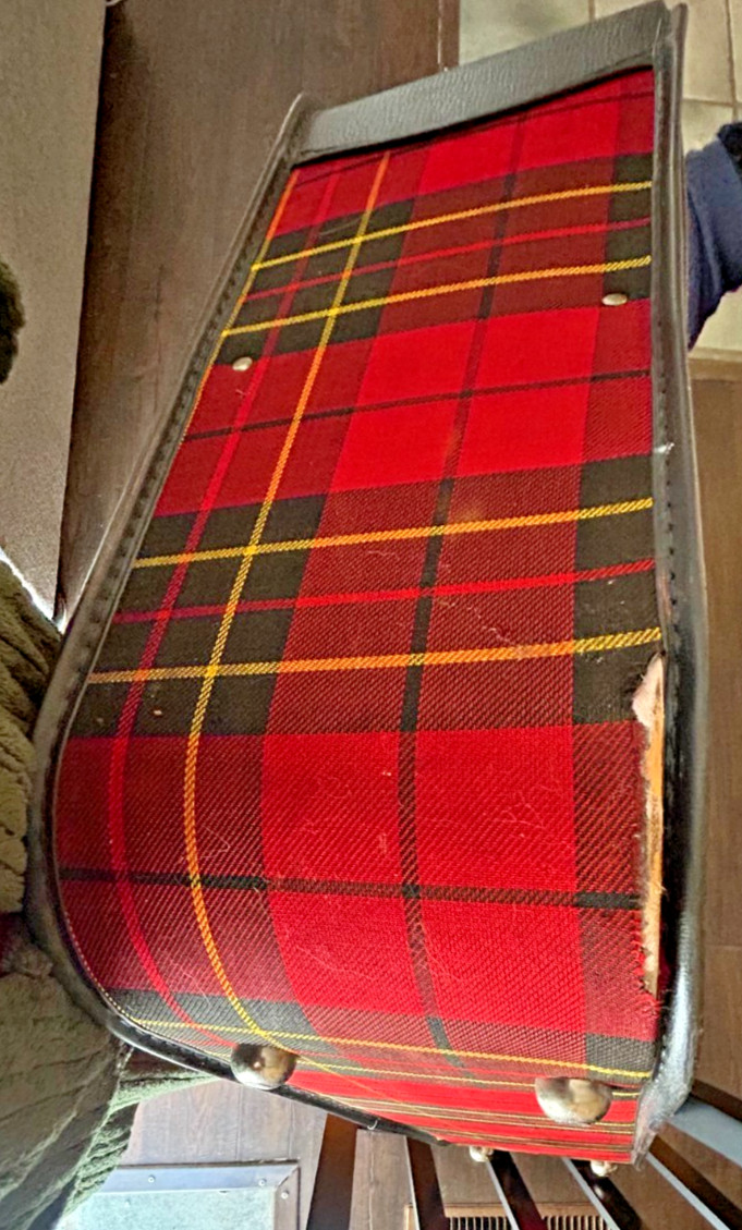 Grasshopper Suitcase Red Black Yellow Tartan Plaid Zip Luggage 23″ x 17.5″x 5″