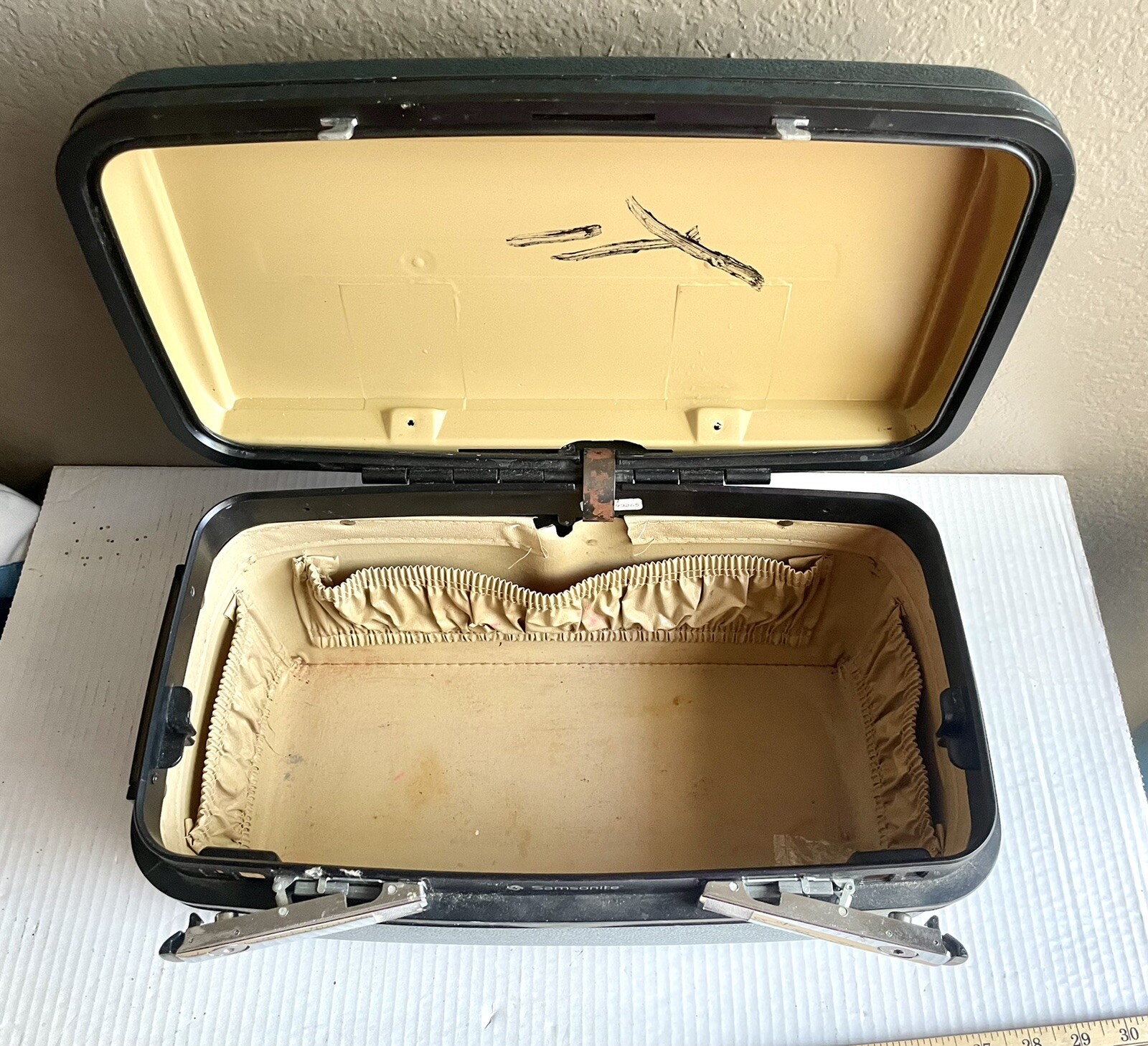 Vintage Teal Samsonite Profile Train Case Luggage Makeup – No Tray Key or Mirror