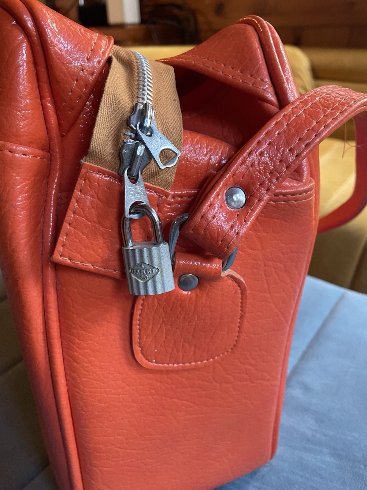 Amelia Earhart Vintage Orange Luggage