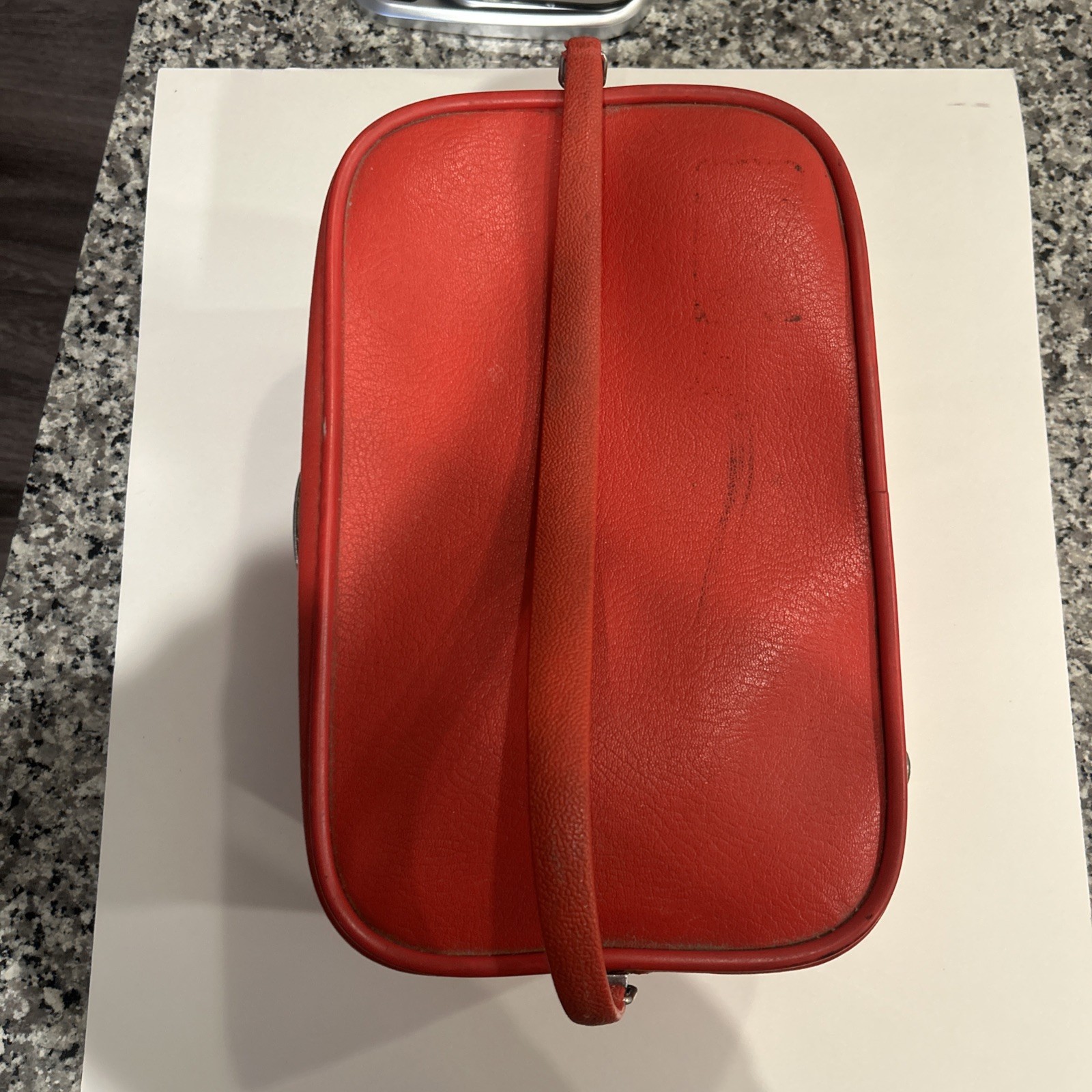 Vintage Train Case Sears Featherlite Red Vanity Luggage
