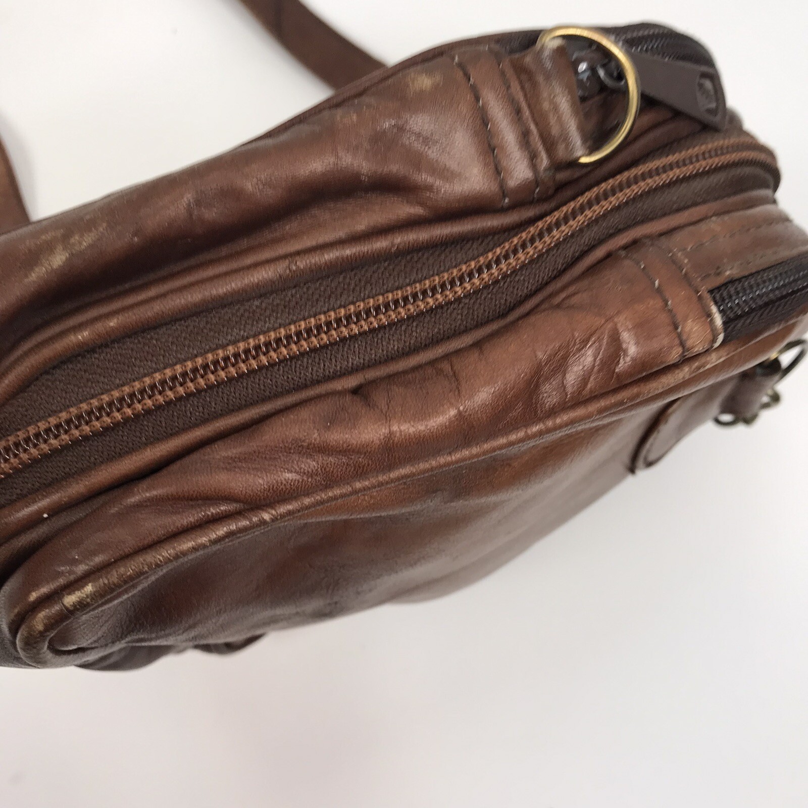 Vtg 60’s 70’s Leather YIDI American Craft Weekender Carry Travel Expandable Bag