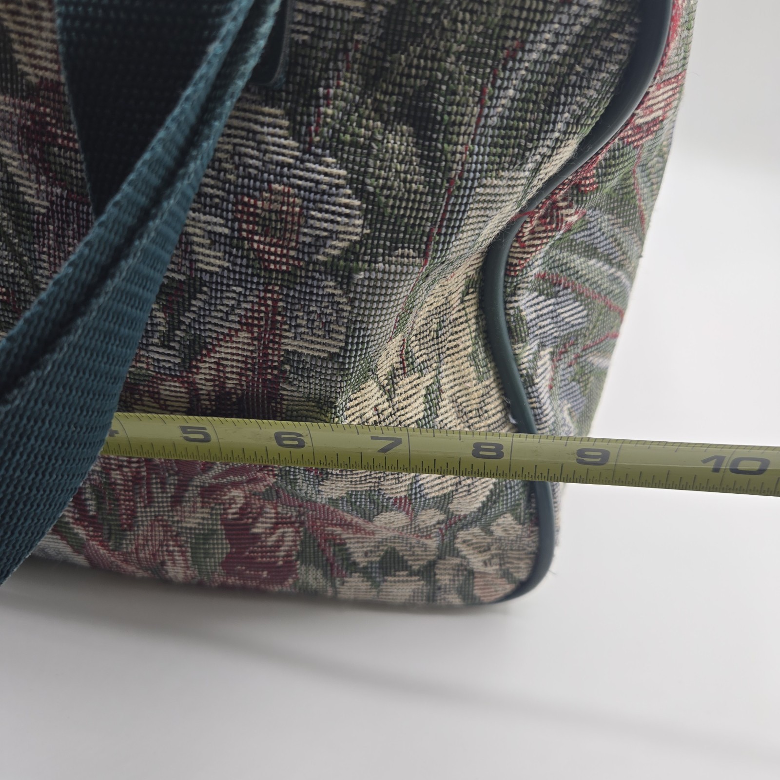 Vtg Airway Floral Tweed carry on travel bag luggage with shoulder strap 15 9 9