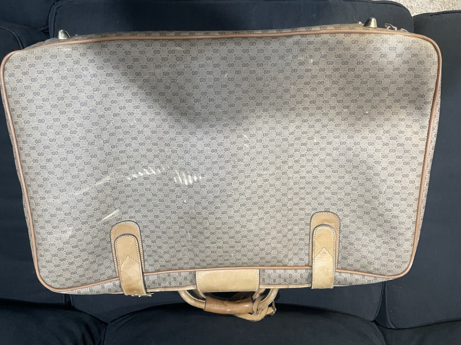 Vintage Gucci GG Monogram Hard Case Travel Bag Authentic Italy 010-39-4908-60
