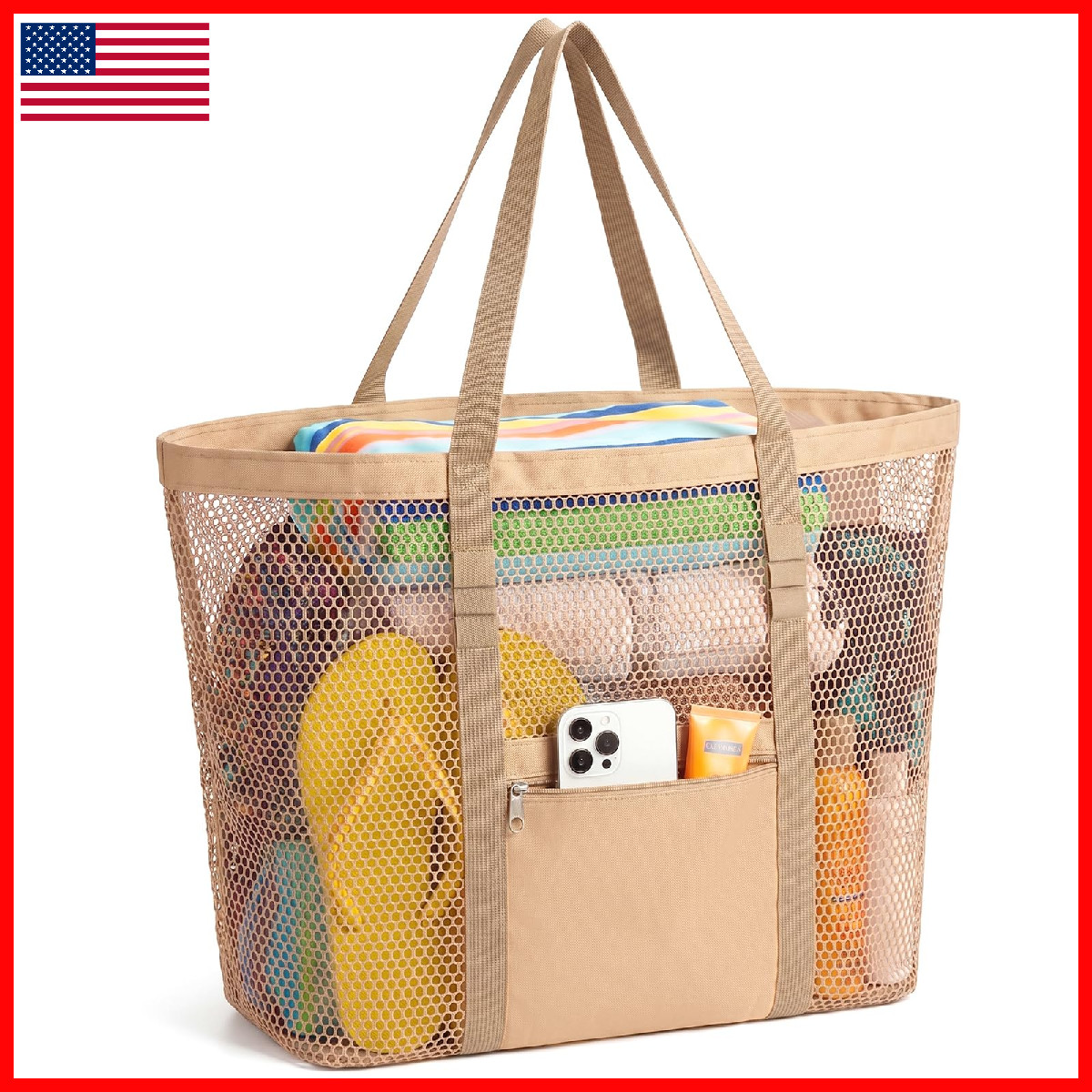 Dntorx Womens Mesh Beach Bag Durable Stylish Beach Tote For Swimming Essentials