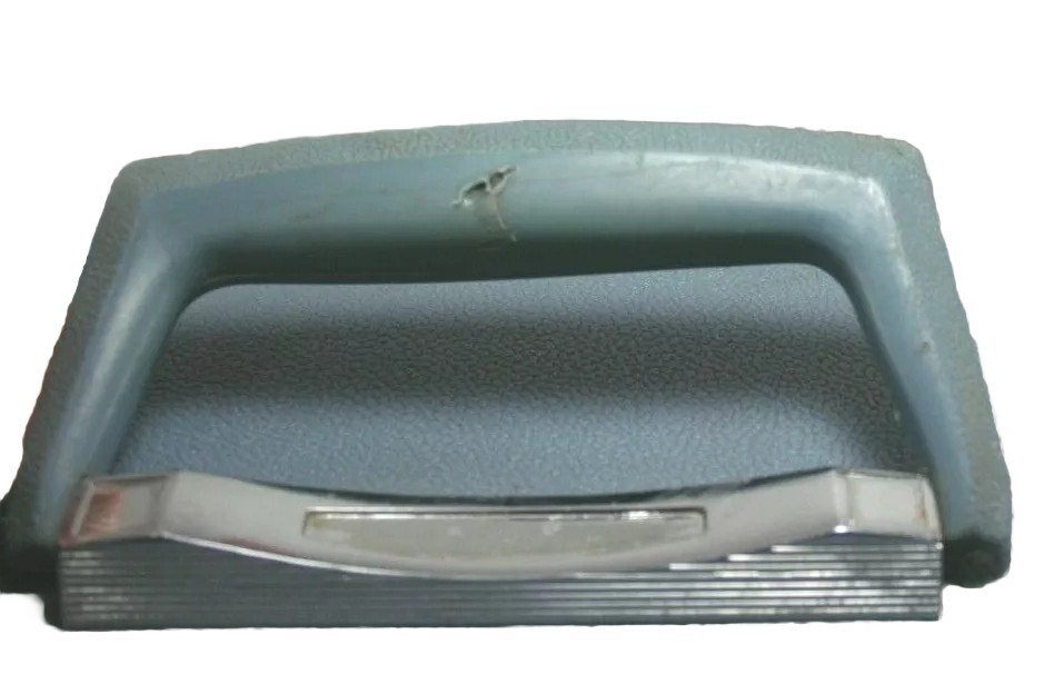 Vintage 1960’s Train Case Overnight Cosmetic Makeup Hard Shell Blue