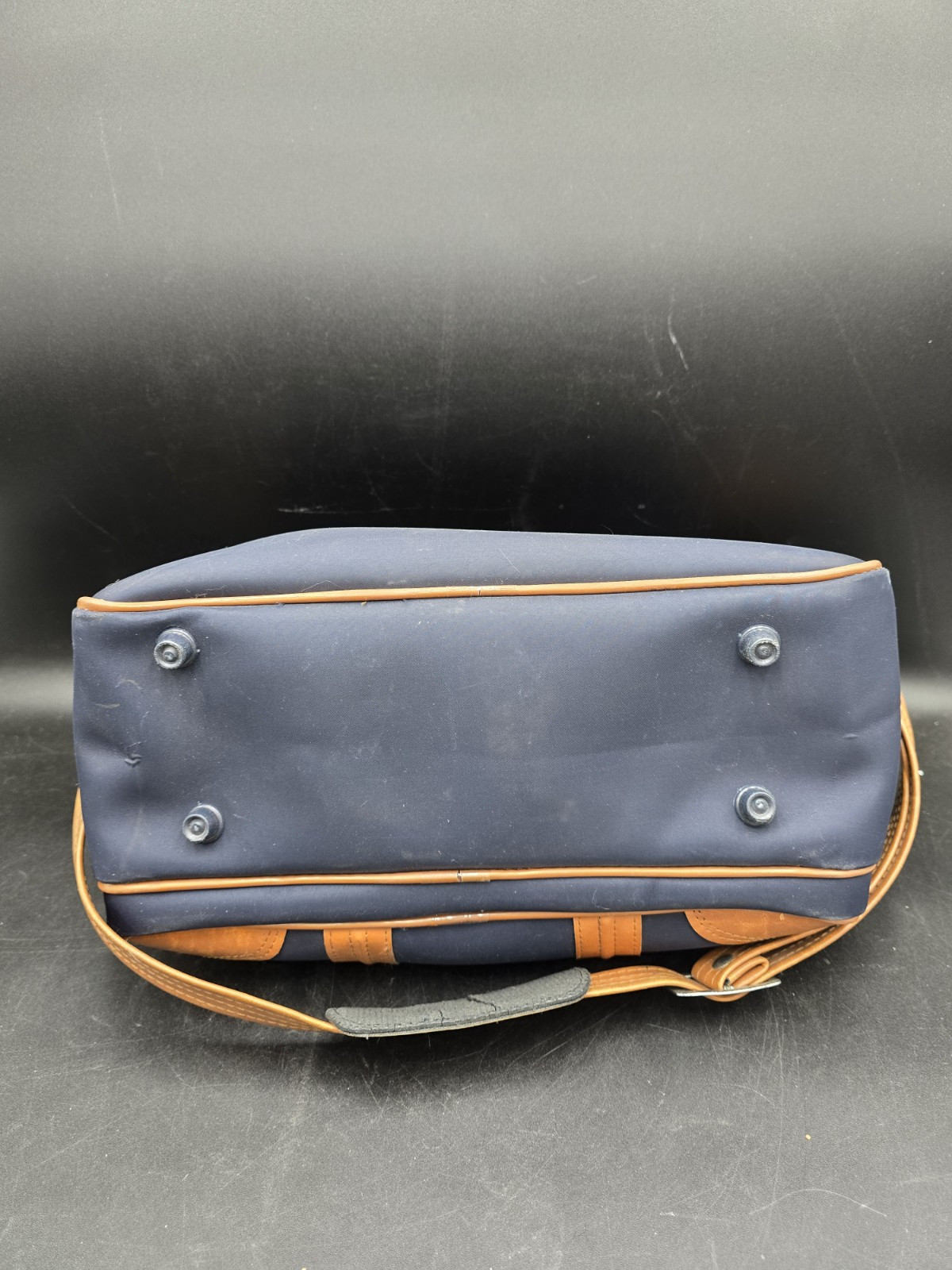 Vintage Prima Travel Bag Leather Shoulder Strap Locking With Key Luggage Zip Up