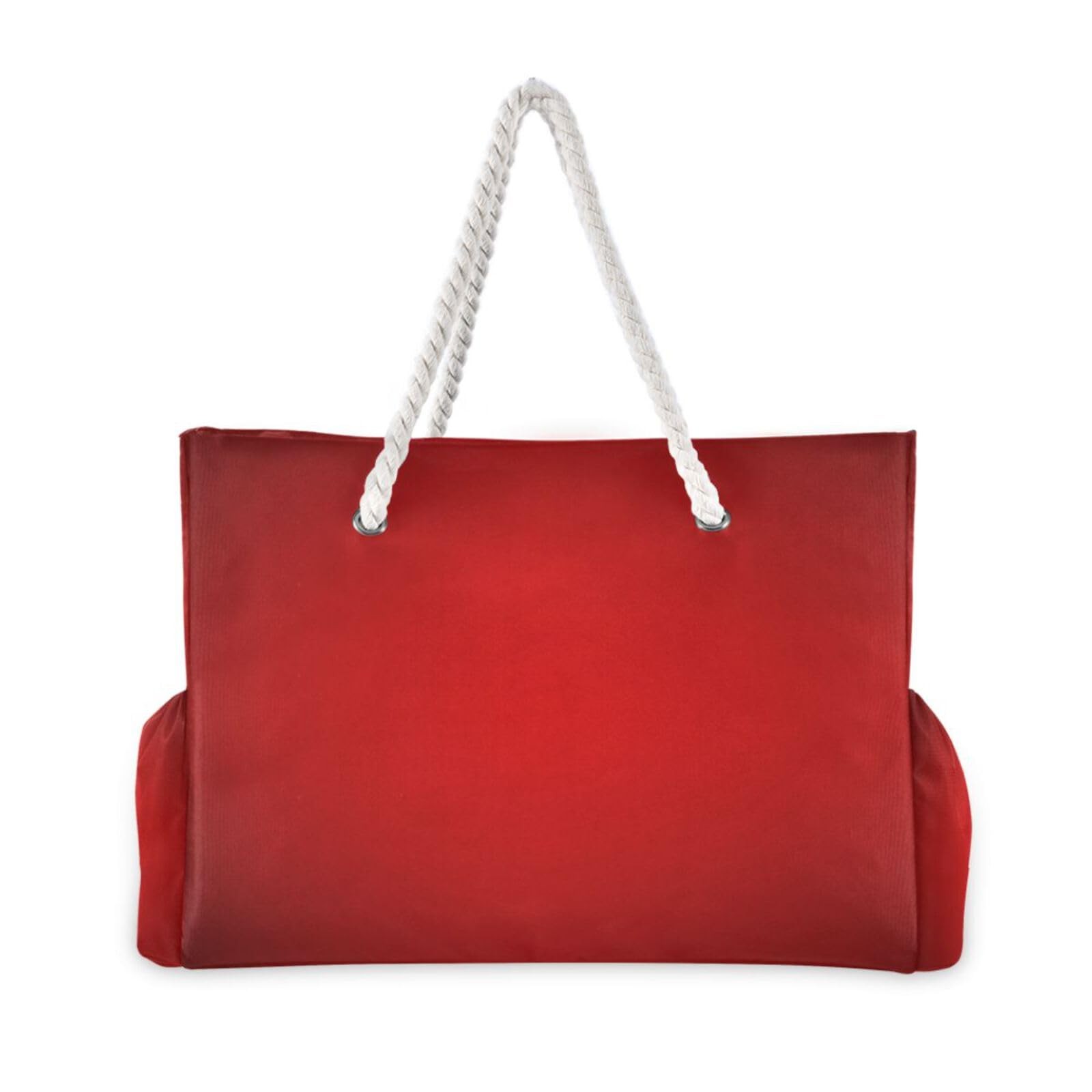 ATTX Red Large Beach Bag for Women – Zipper & Waterproof Sandproof Tote