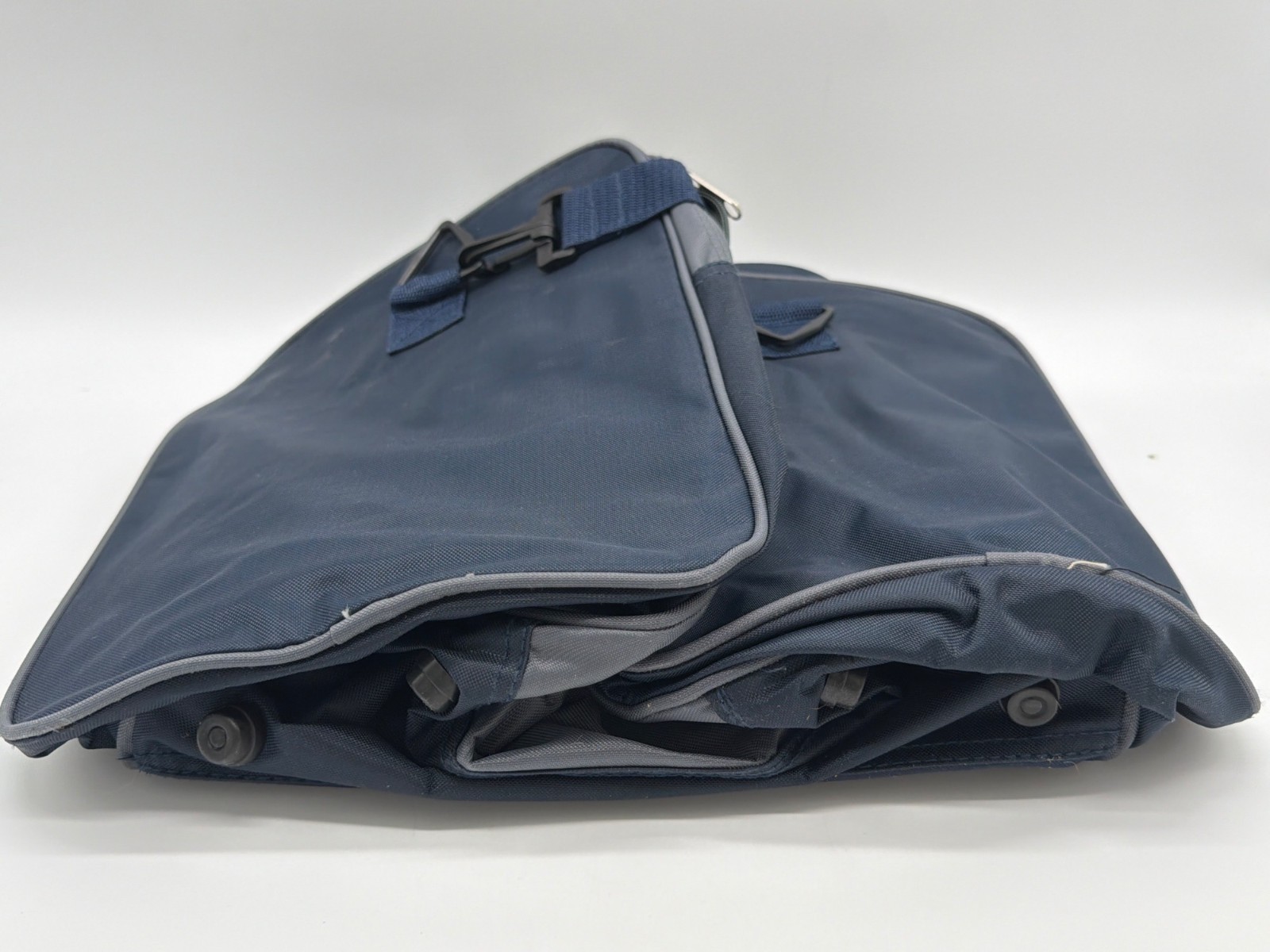 17″ Blue Travel Bag With External Pockets Adjustable Strap & Reinforced Bottom