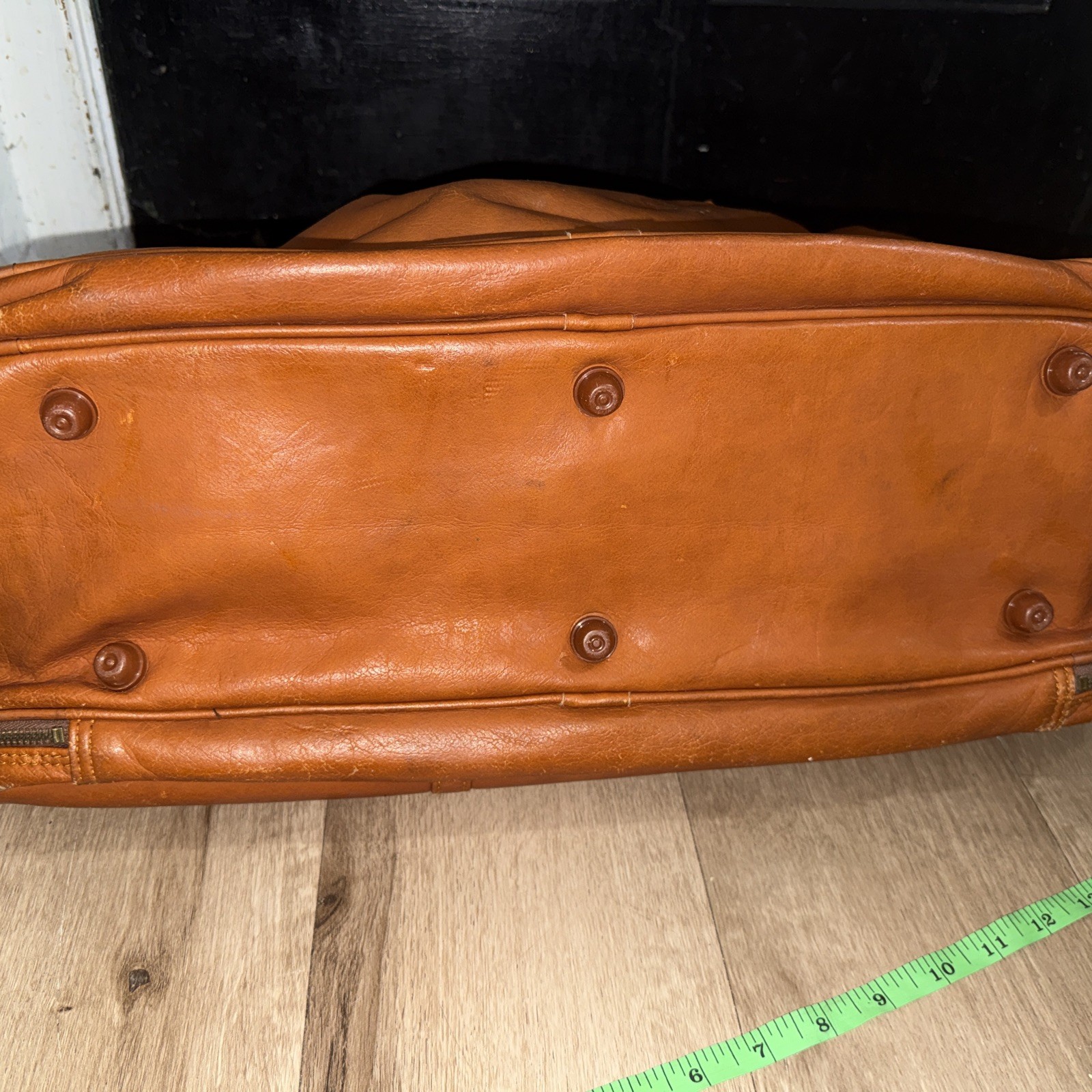 Vintage Sun Star Japan Carry On Bag Brown Leather Travel Luggage 21×13 1980s