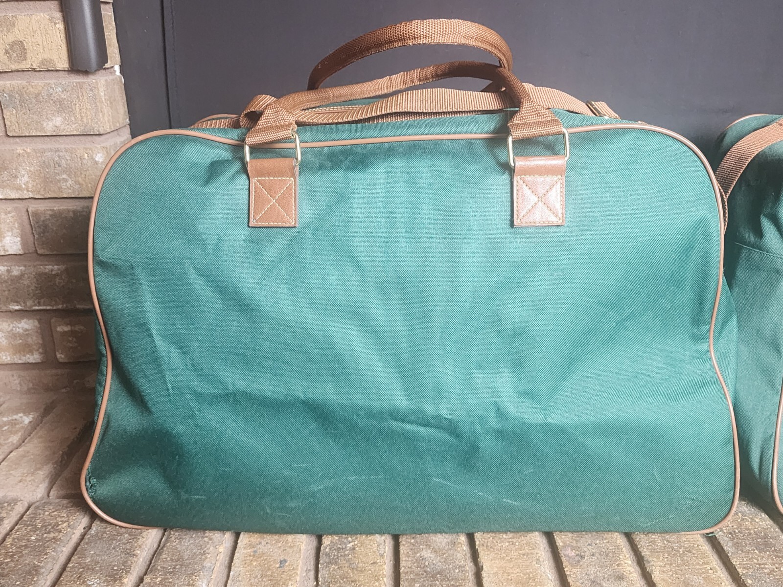 Lot of 3 Vintage Polo Ralph Lauren Green Luggage Duffle Bag Canvas Weekender Set