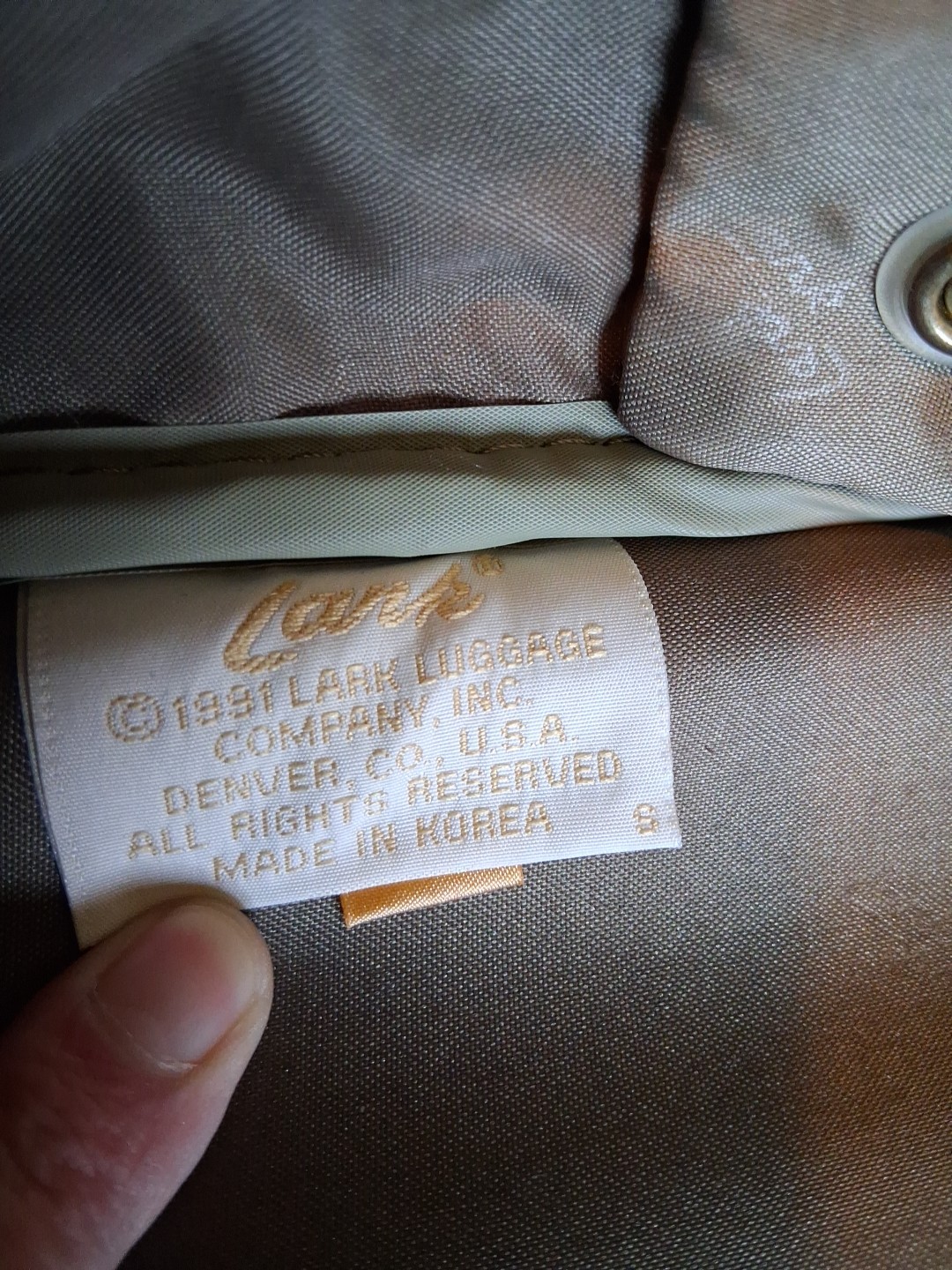 Vintage LARK Garment Bag Hanging Travel Suit Carrier Case Canvas Luggage Used