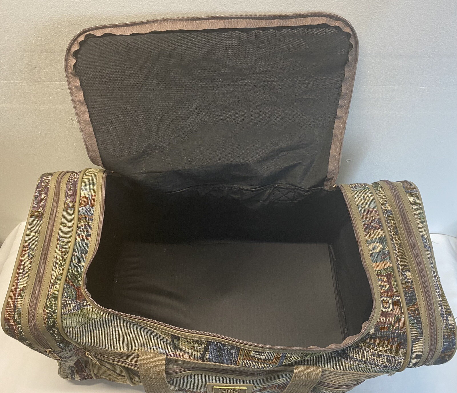 Vintage Pioneer Express Weekend Bag Route 66 Tapestry Duffel Carry On Travel