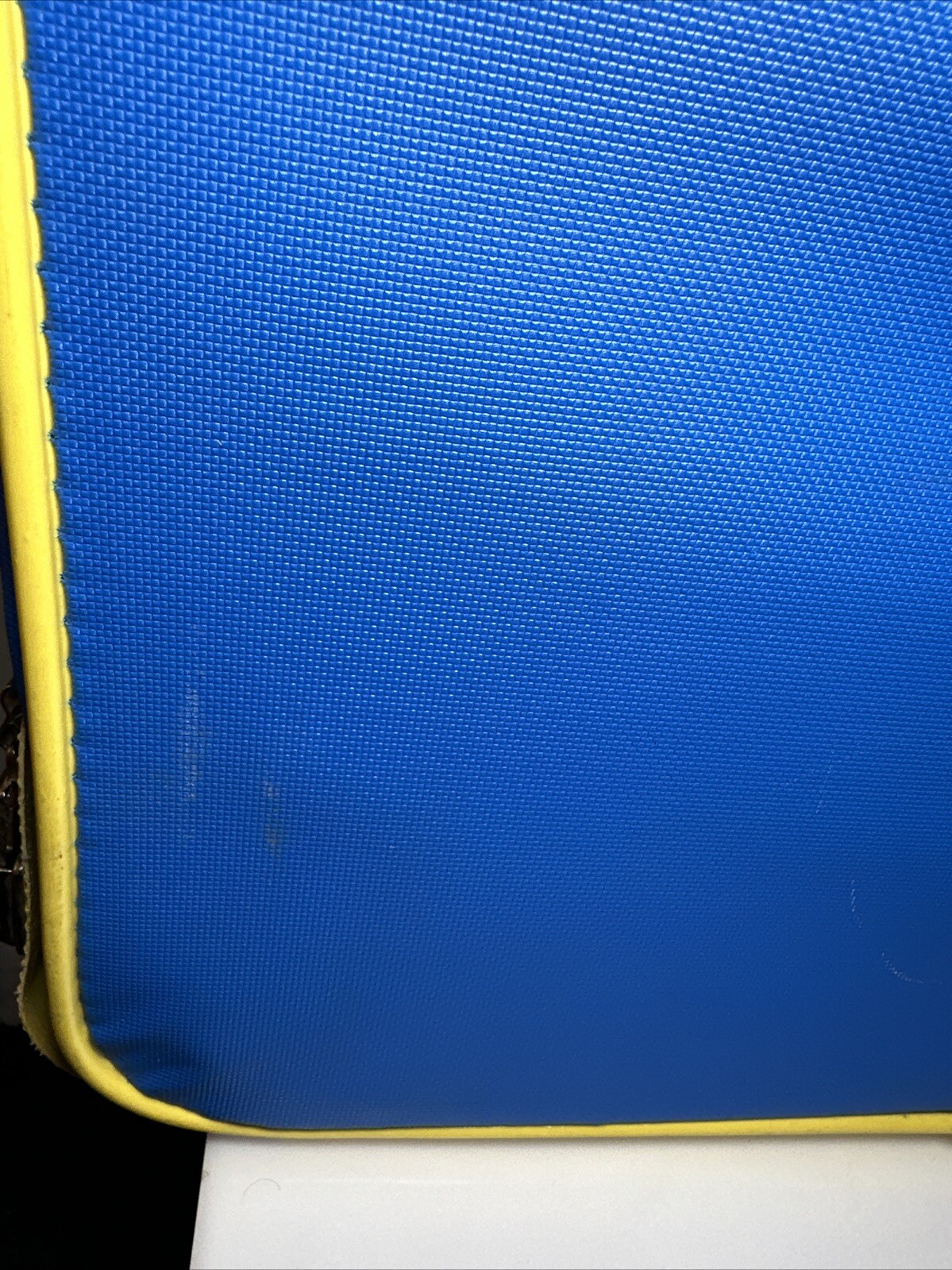 Vintage 1985 Peter Panda Kids Travel Suitcase Blue/Yellow 17″ Lightweight