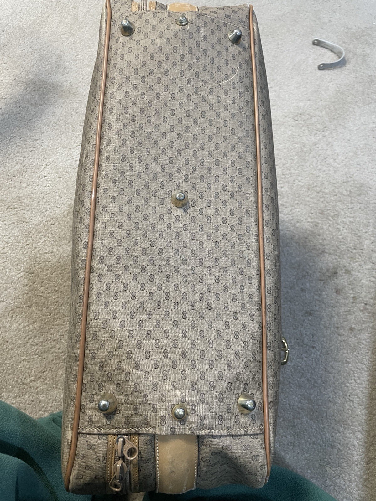 Vintage Gucci GG Monogram Hard Case Travel Bag Authentic Italy 010-39-4908-60