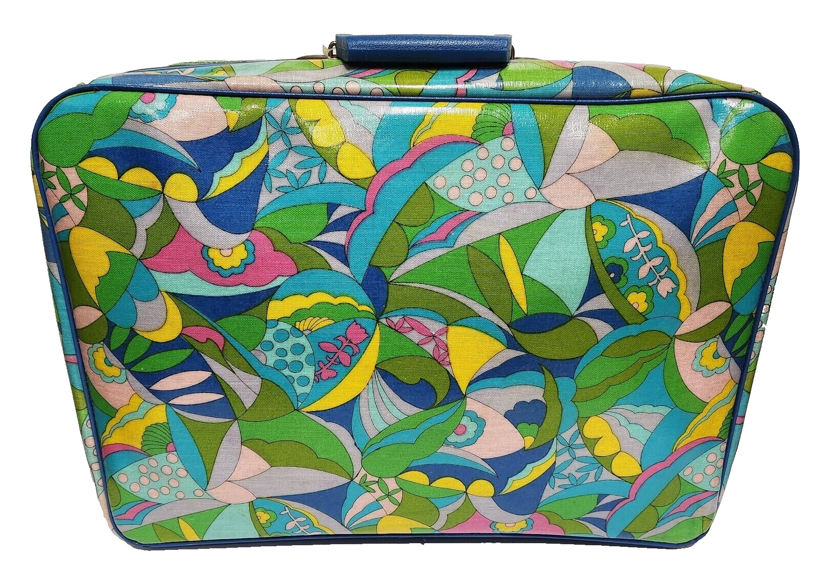 Vintage 1960’s Psychedelic Mod Carry On Suitcase Made In Japan 20″ x 14″ x 6″