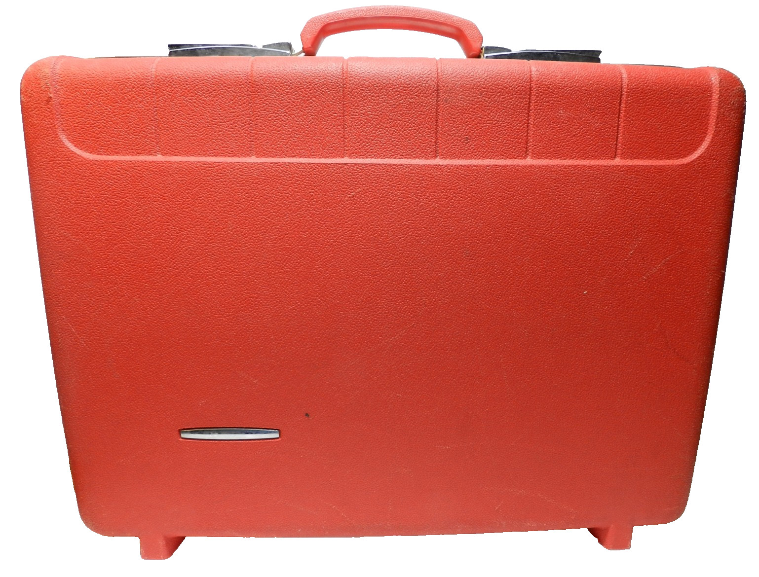 Vintage Red Hard Shell Suitcase Luggage Retro Unbranded (M27J)